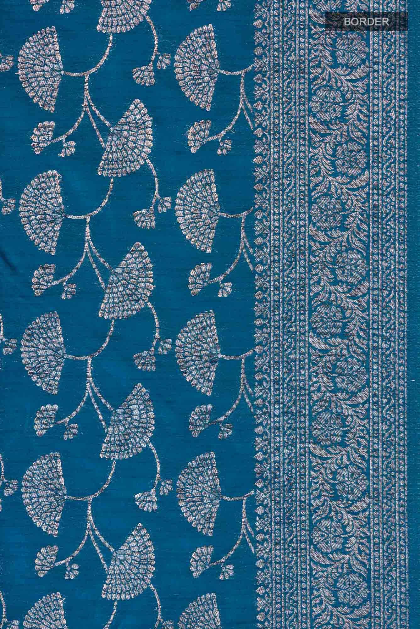 Blue Blended Tussar Silk Saree