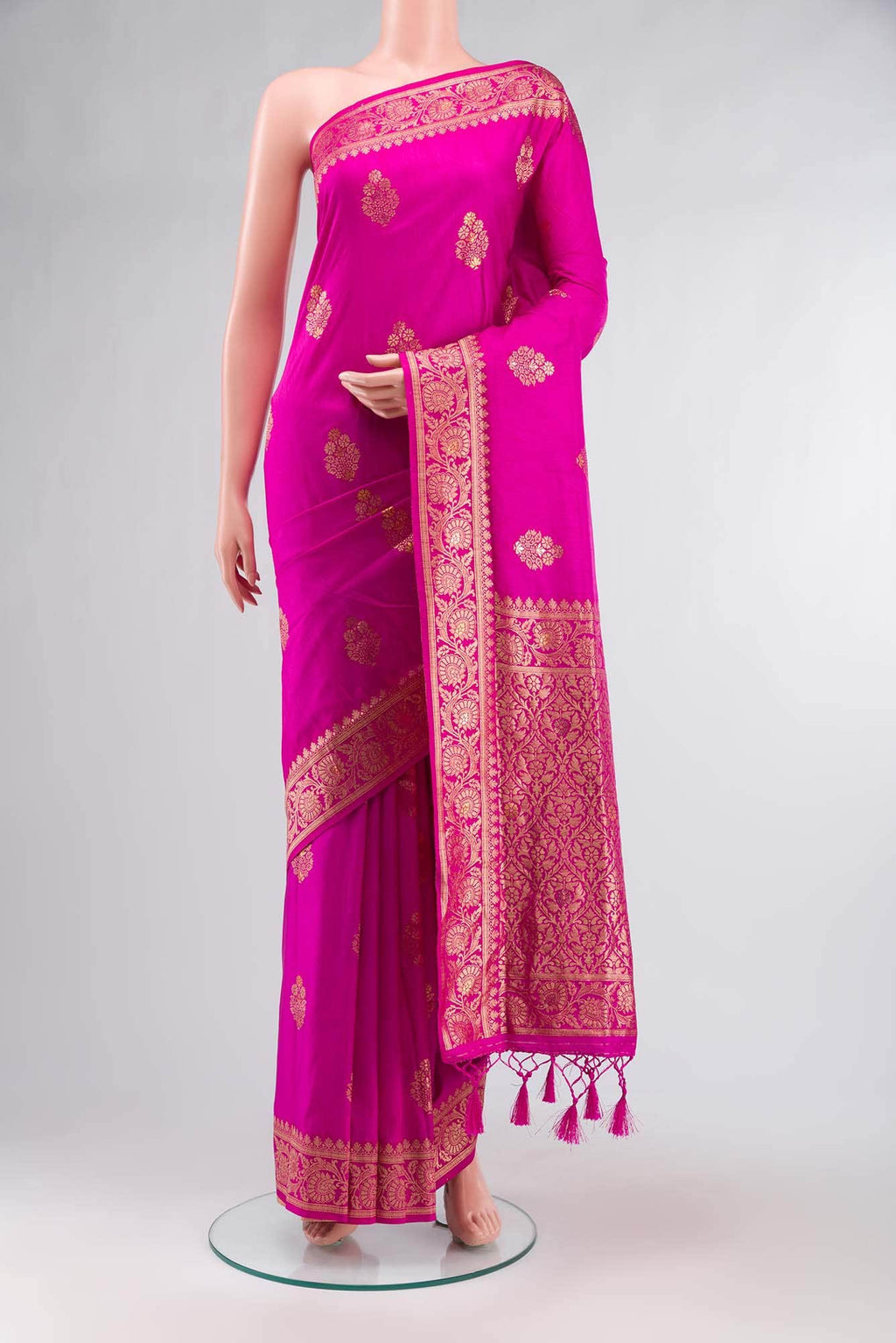 Pink Blended Tussar Silk Saree