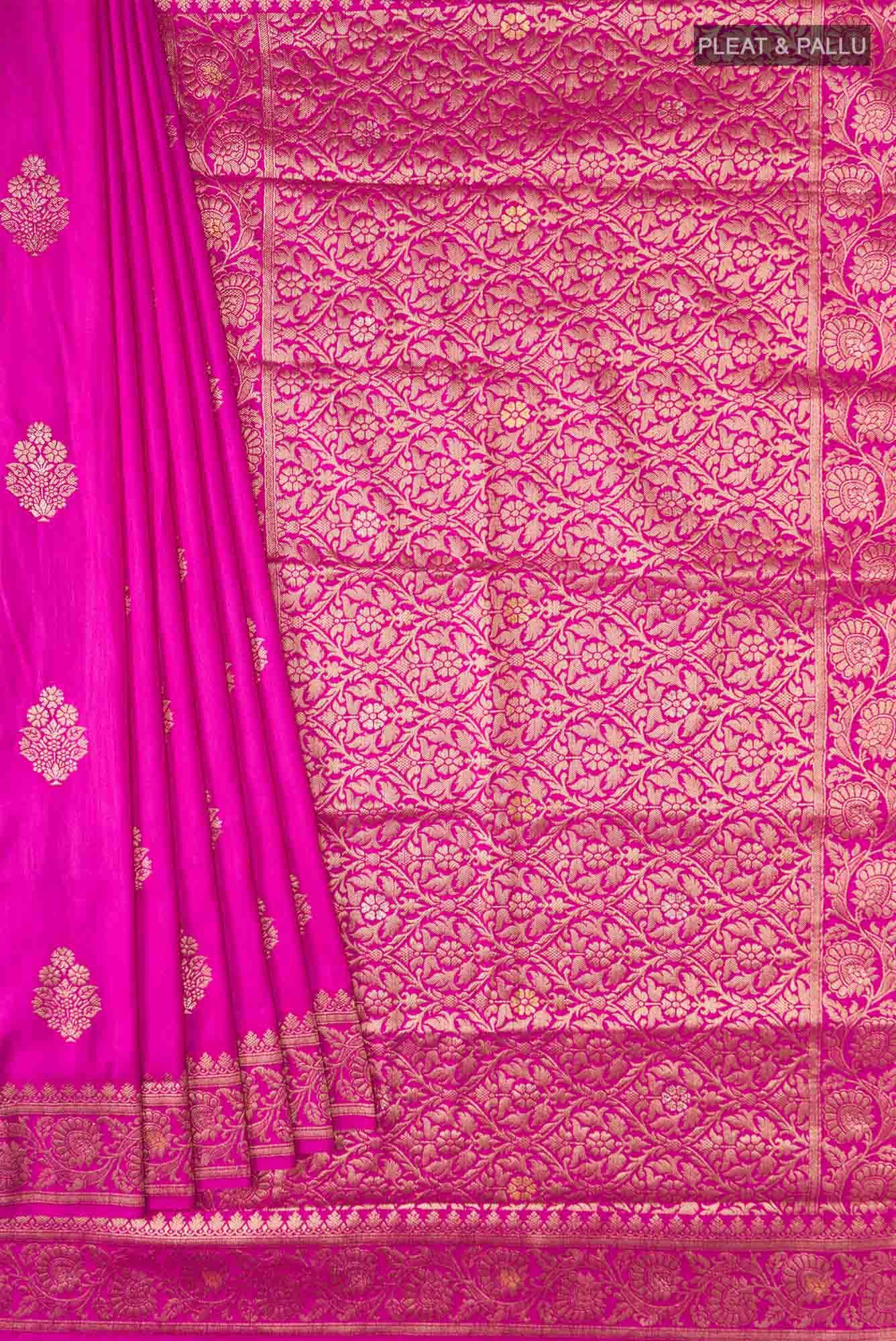 Pink Blended Tussar Silk Saree