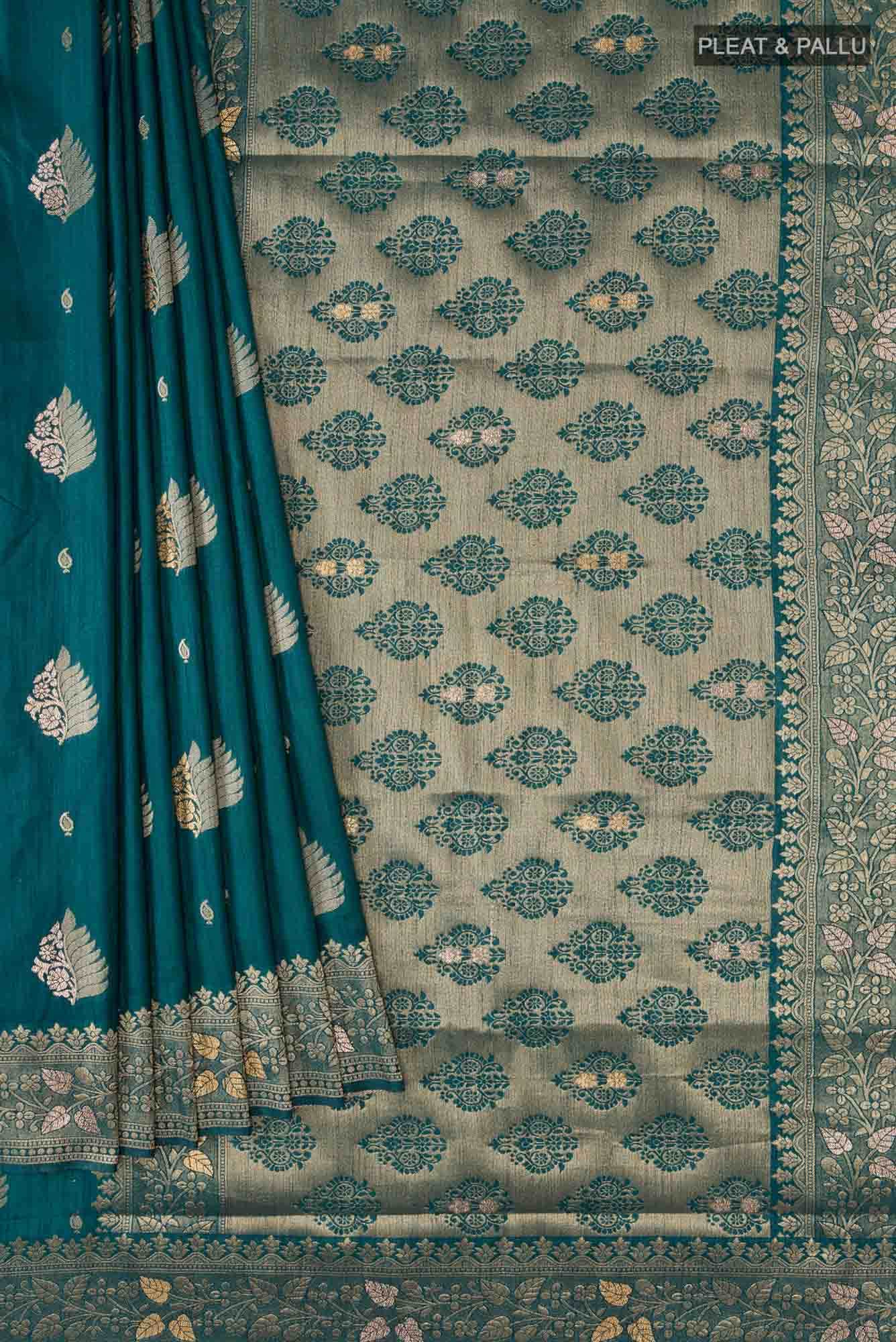 Green Blended Art Silk Saree