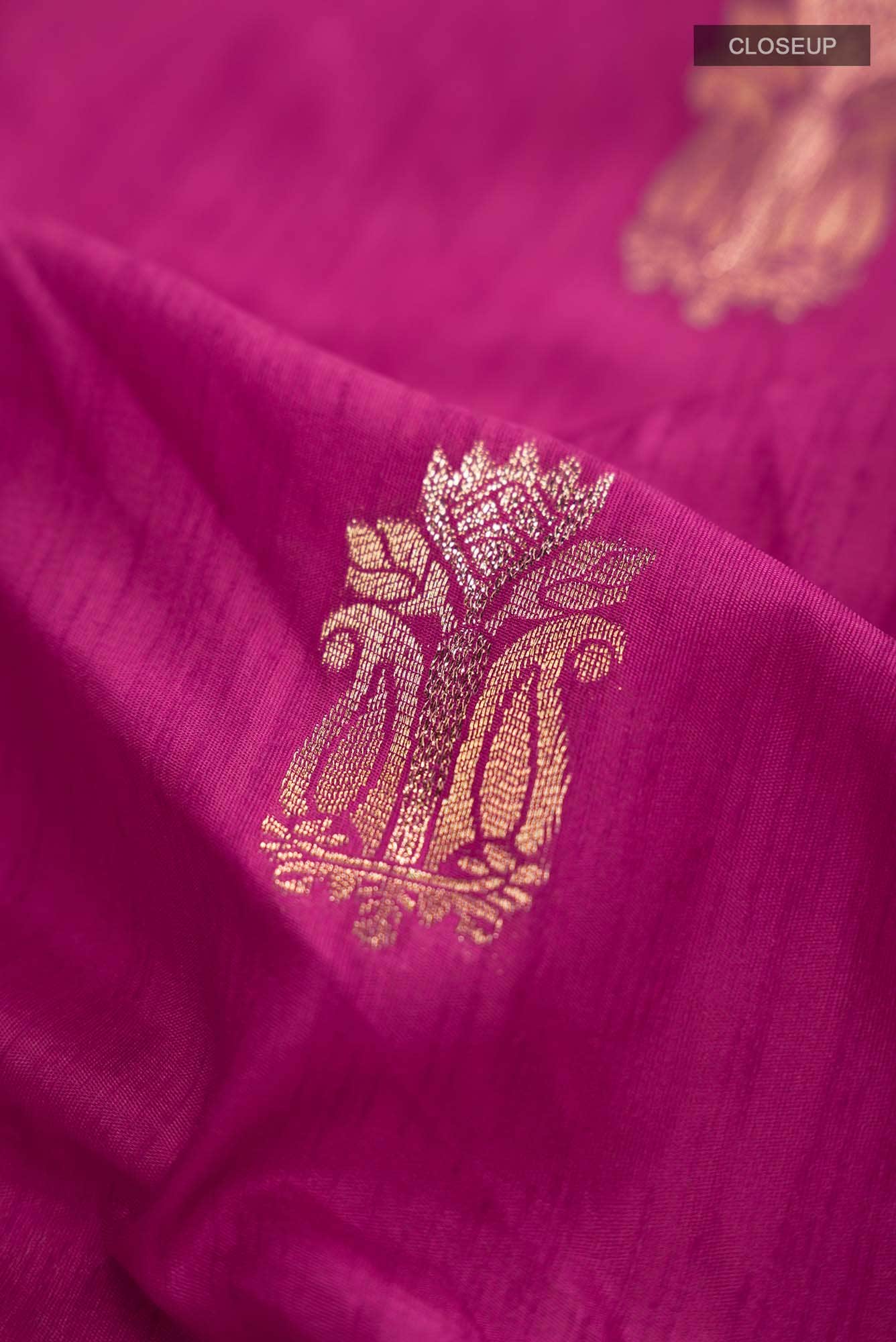 Pink Blended Tussar Silk Saree