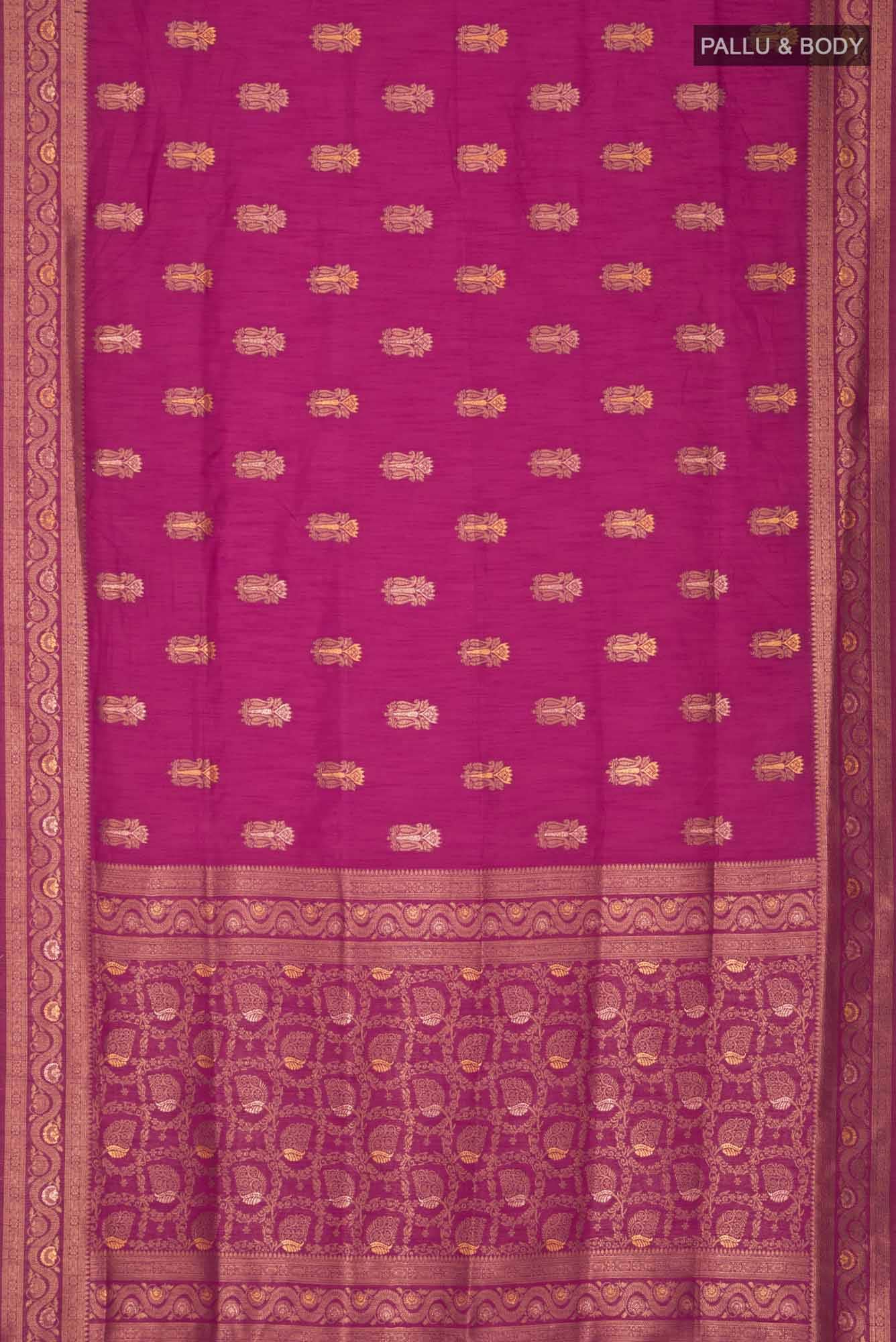 Pink Blended Tussar Silk Saree