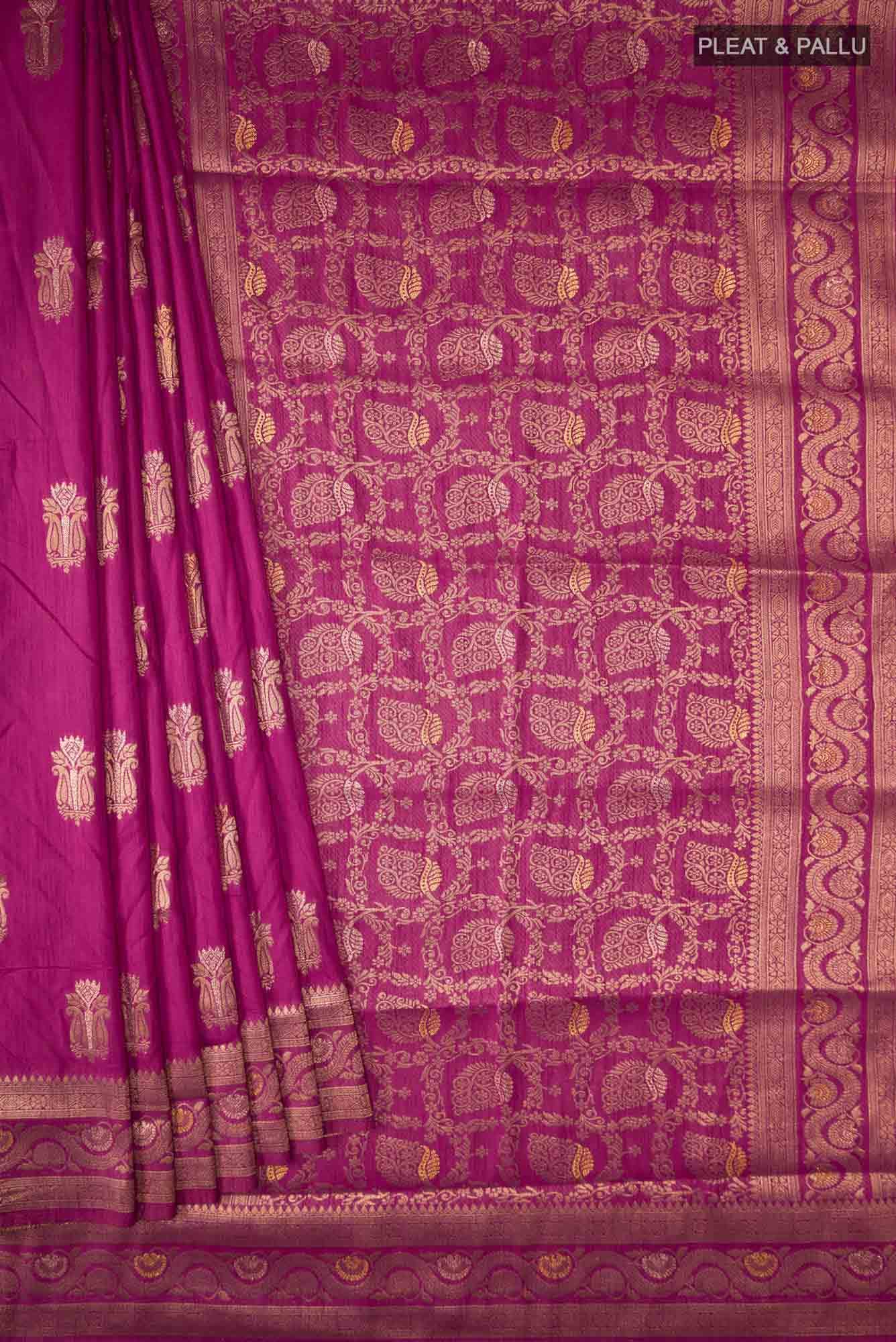 Pink Blended Tussar Silk Saree