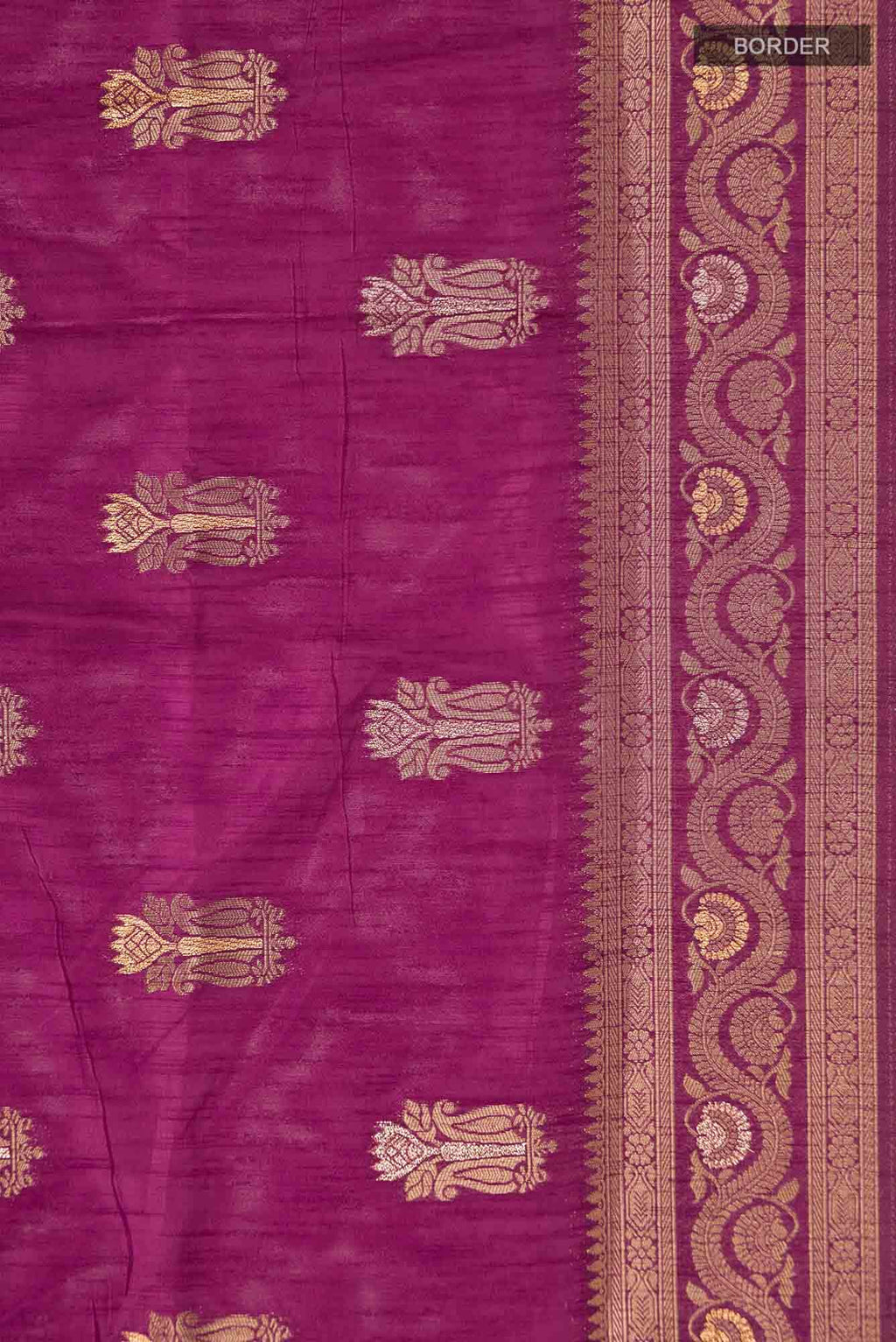 Burgundy Blended Tussar Silk Saree