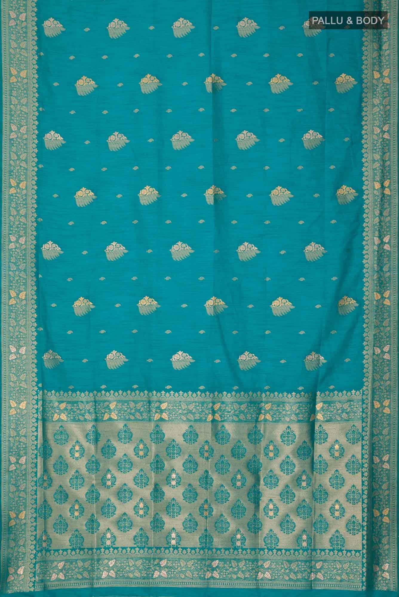 Green Blended Tussar Silk Saree