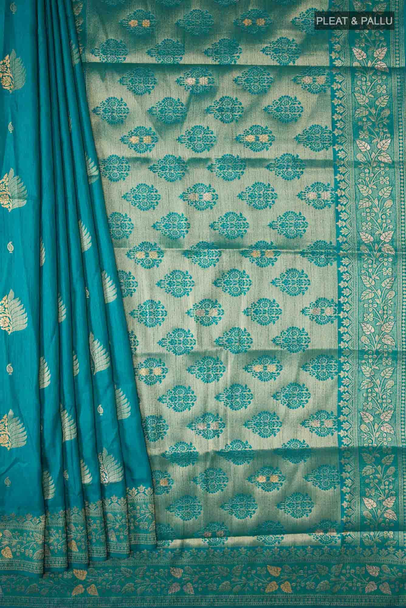 Green Blended Tussar Silk Saree