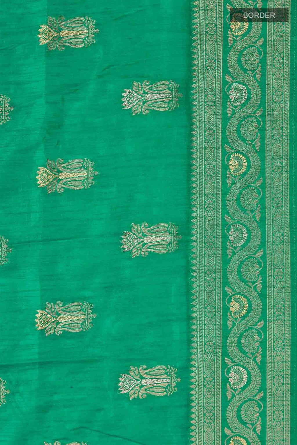 Green Blended Tussar Silk Saree