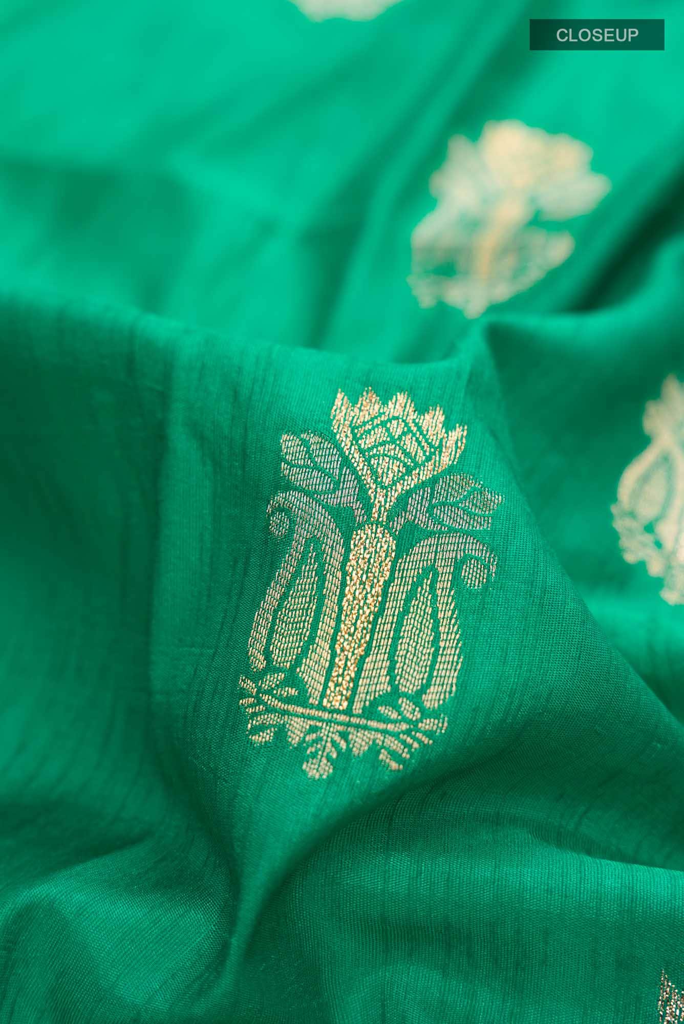 Green Blended Tussar Silk Saree