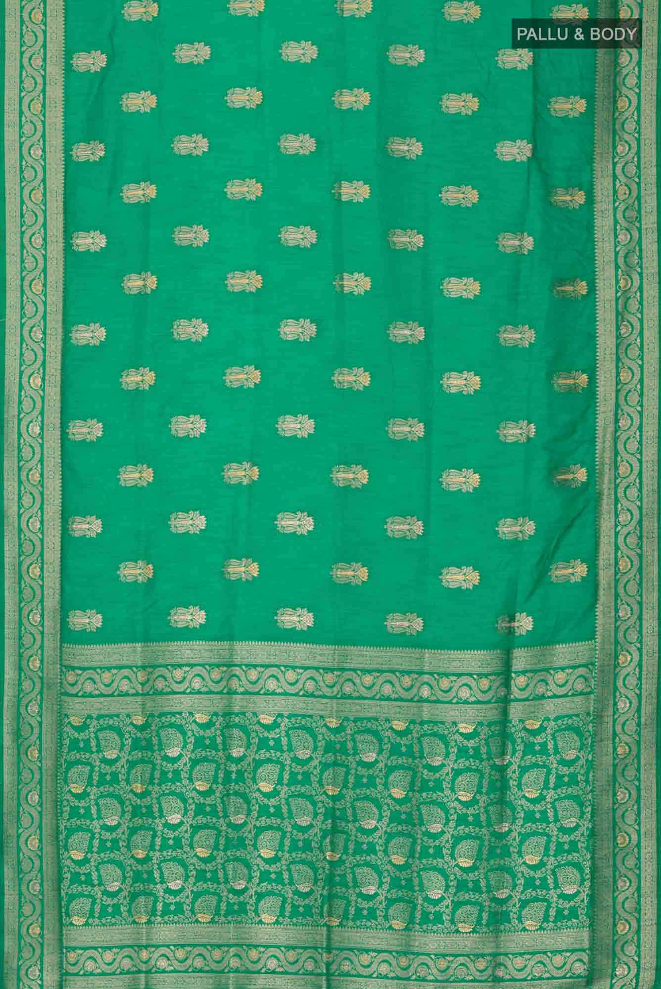 Green Blended Tussar Silk Saree