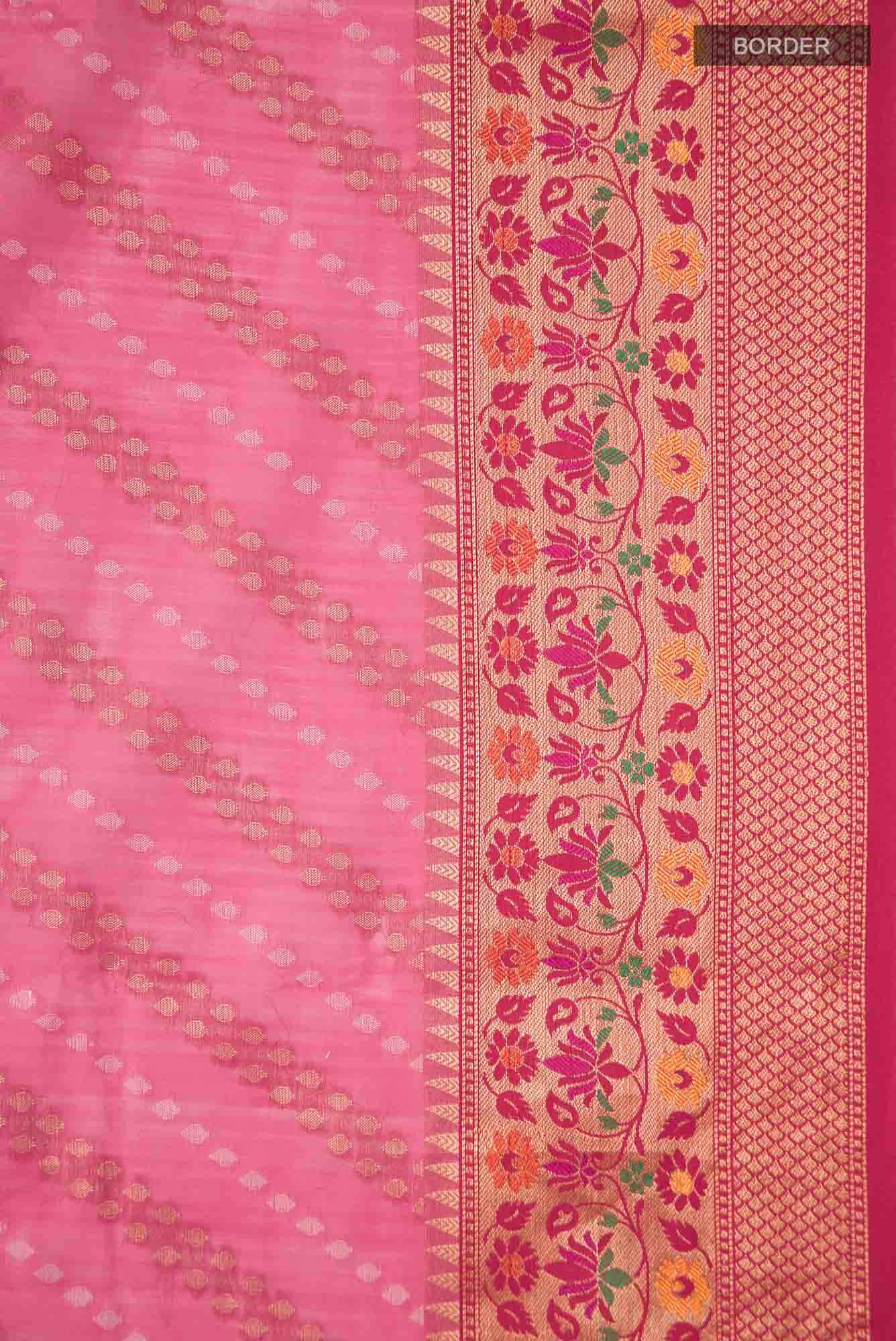 Pink Blended Banarasi Silk Cotton Saree