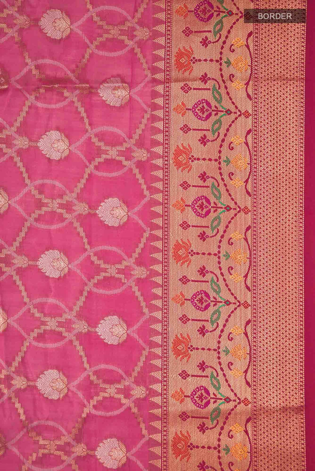 Pink Blended Banarasi Silk Cotton Saree