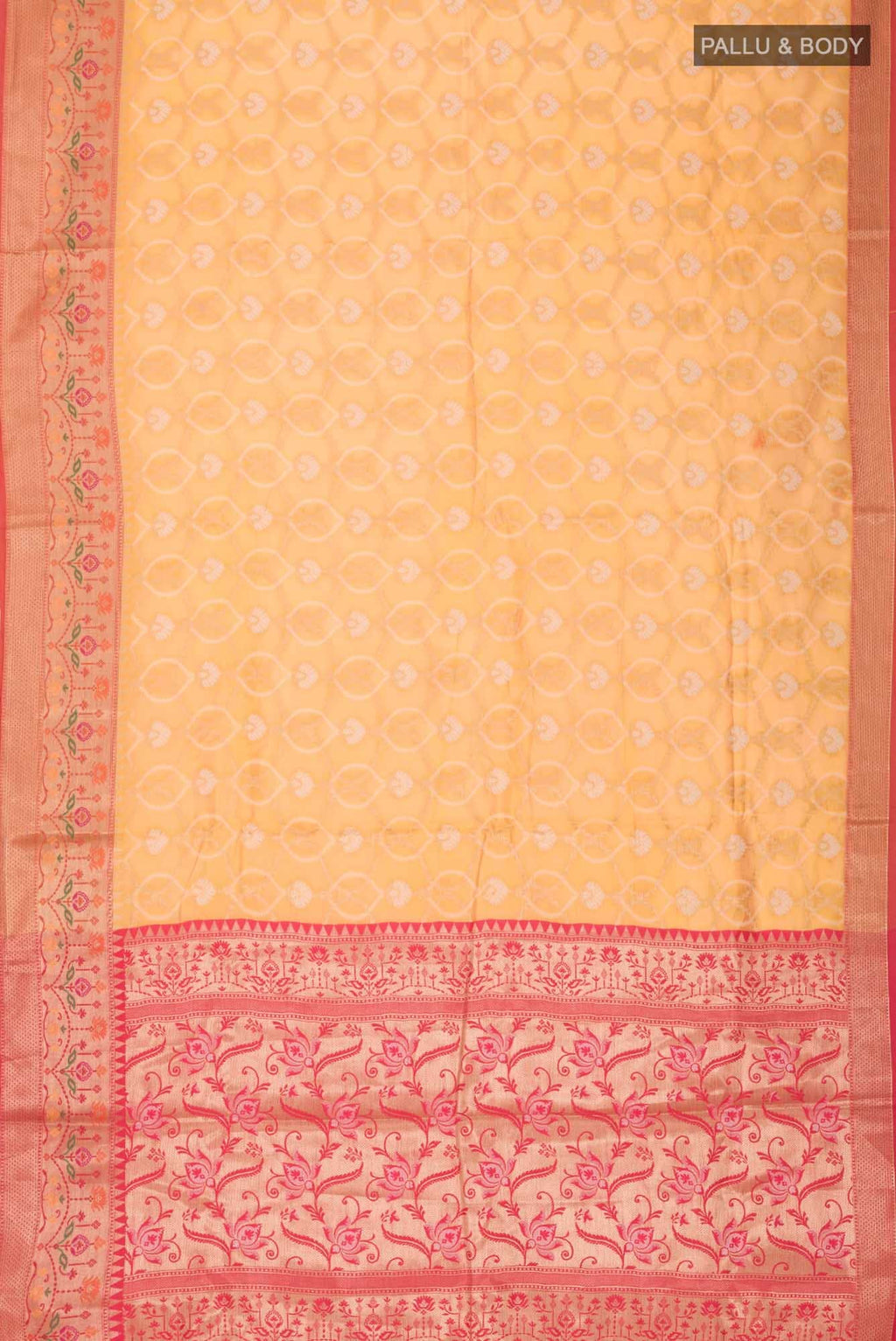 Yellow Blended Banarasi Silk Cotton Saree