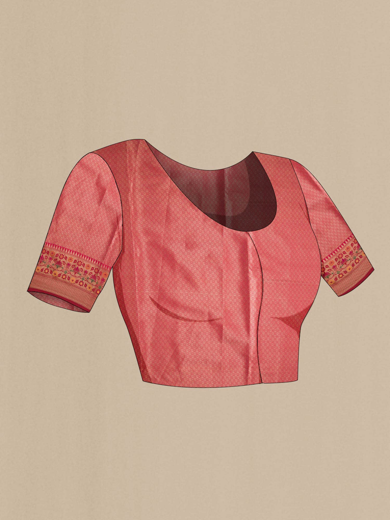 Peach Blended Banarasi Silk Cotton Saree