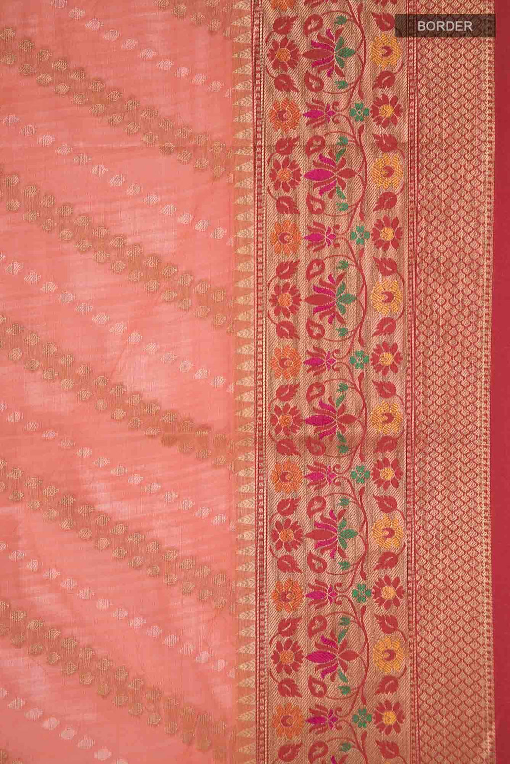 Peach Blended Banarasi Silk Cotton Saree
