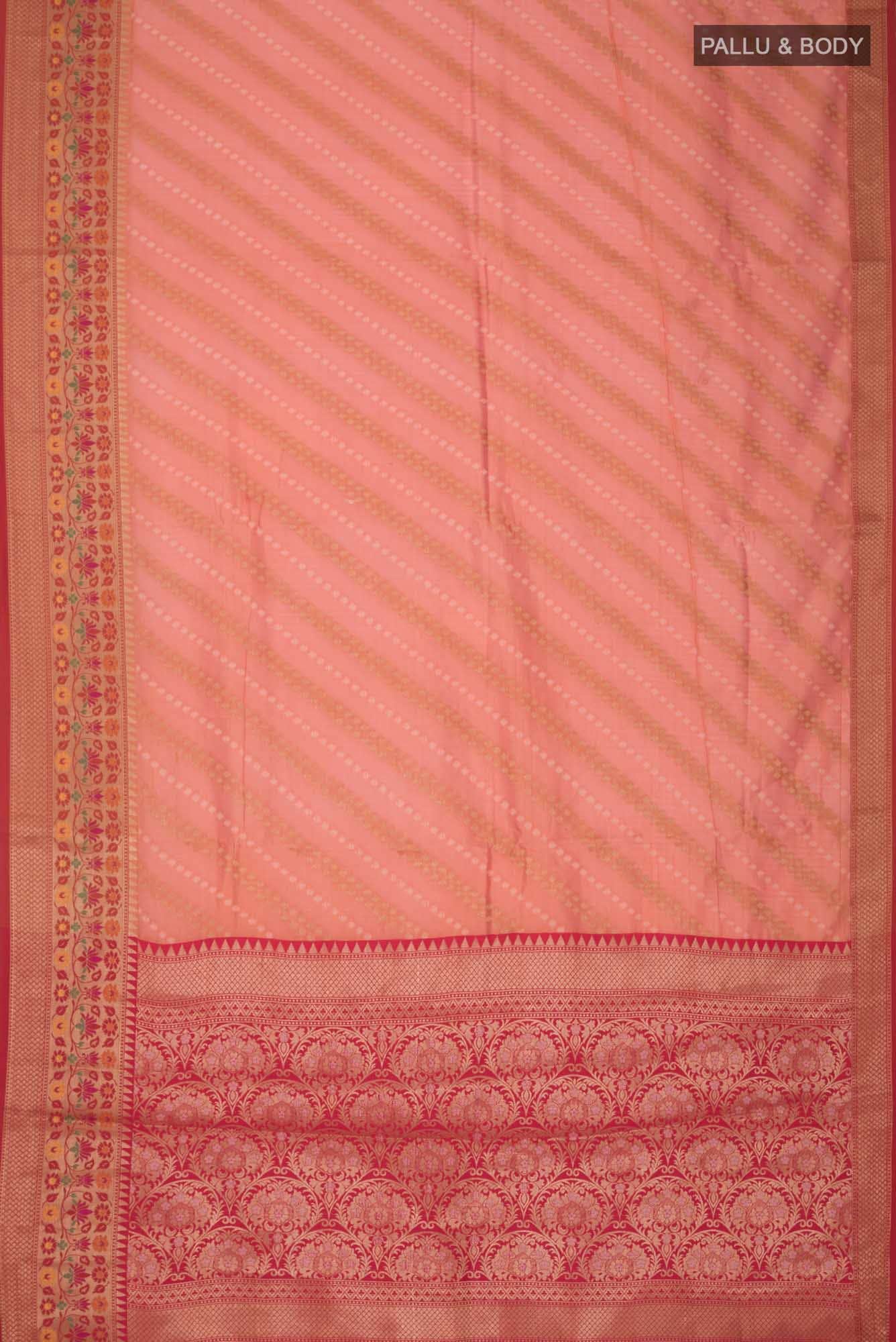 Peach Blended Banarasi Silk Cotton Saree
