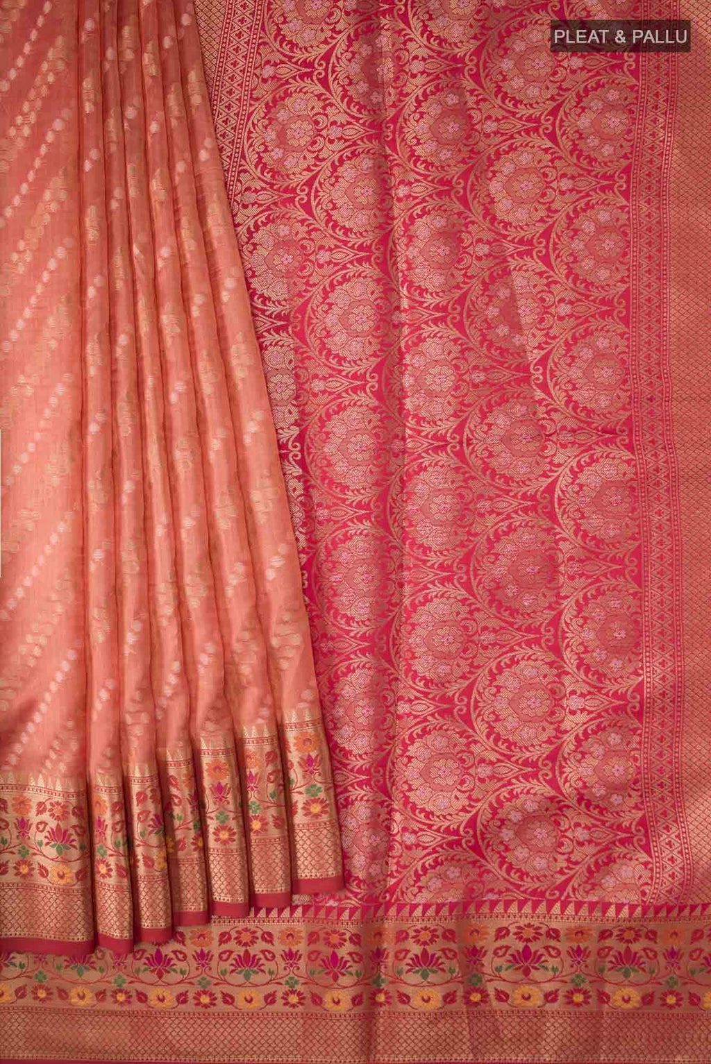 Peach Blended Banarasi Silk Cotton Saree