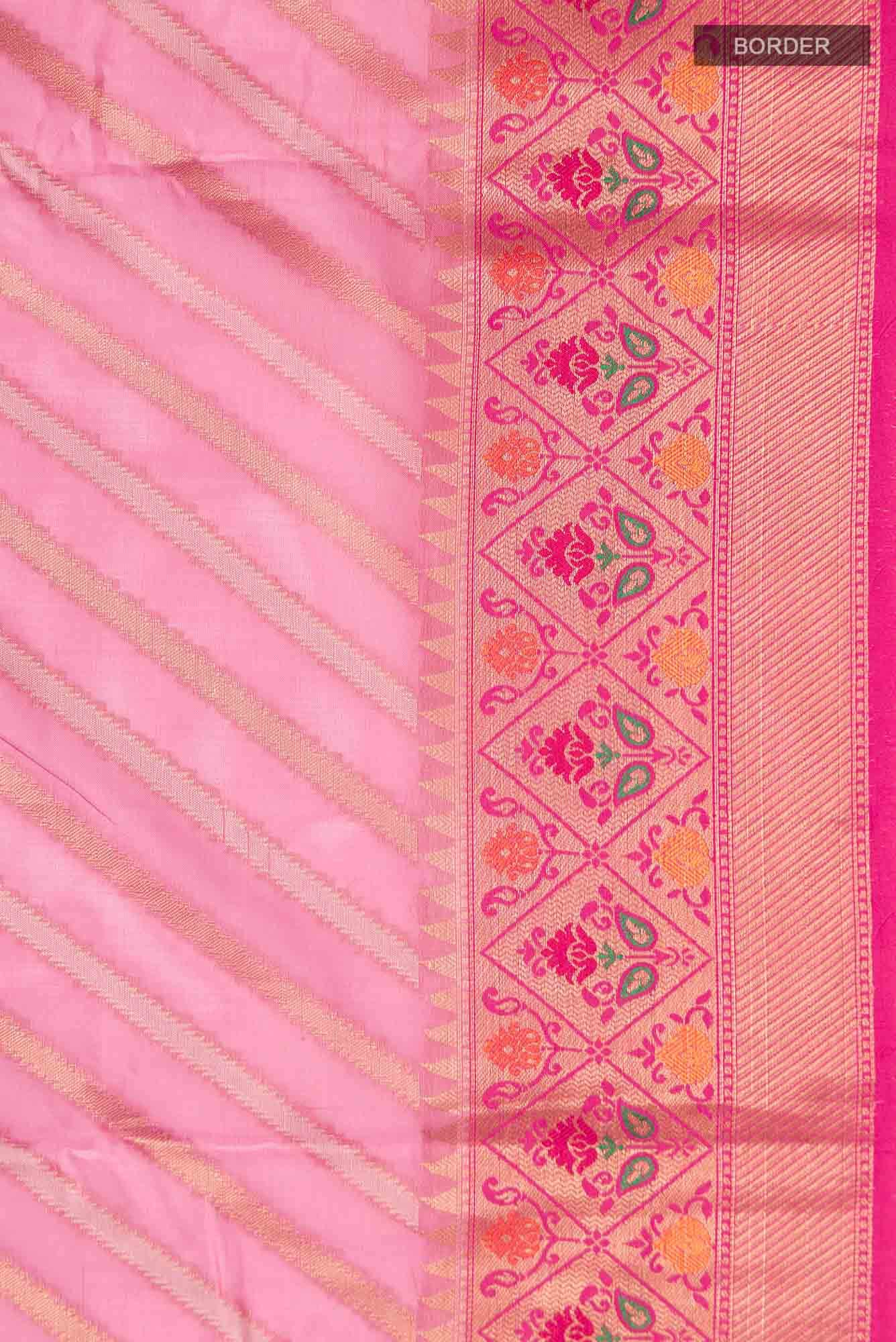 Pink Blended Banarasi Silk Cotton Saree