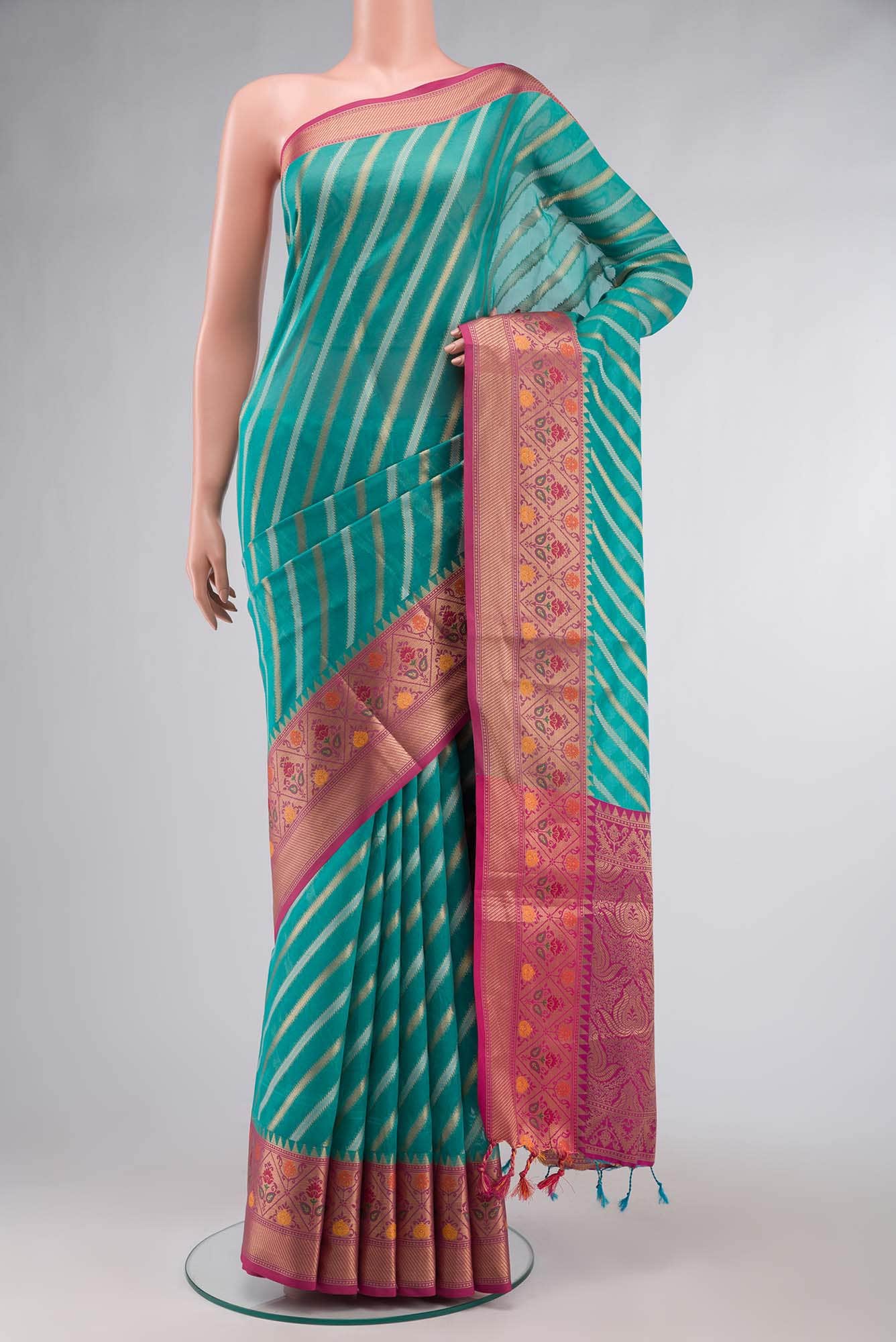 Green Blended Silk Cotton Saree
