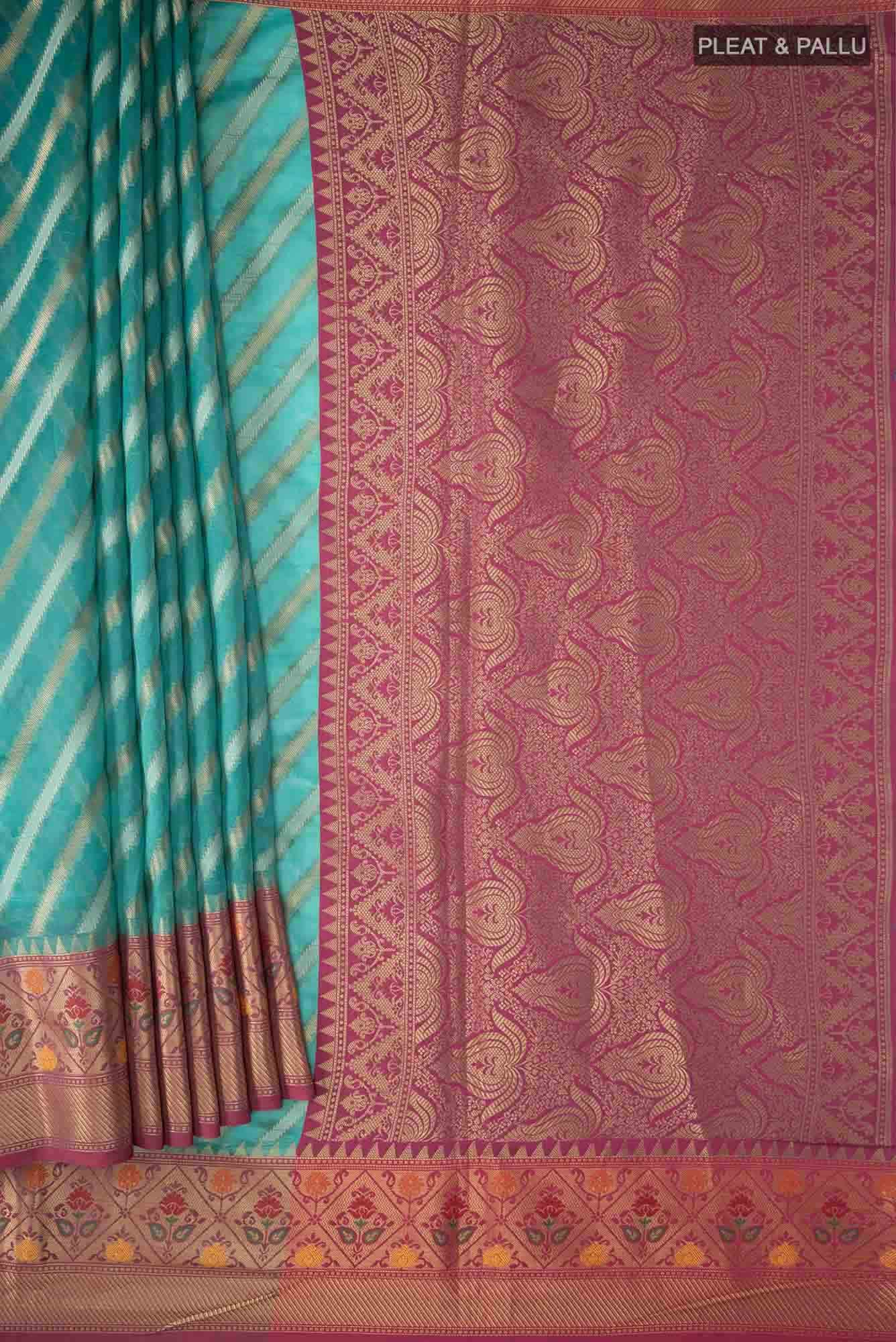 Green Blended Silk Cotton Saree