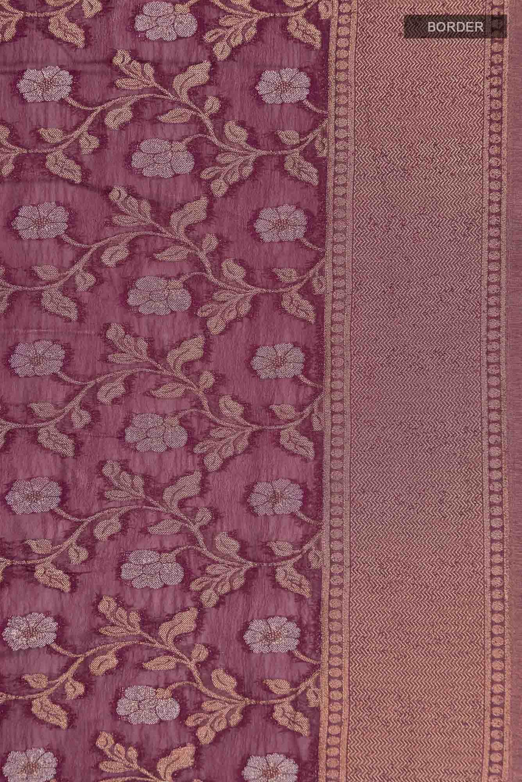 Burgundy Blended Chiffon Saree