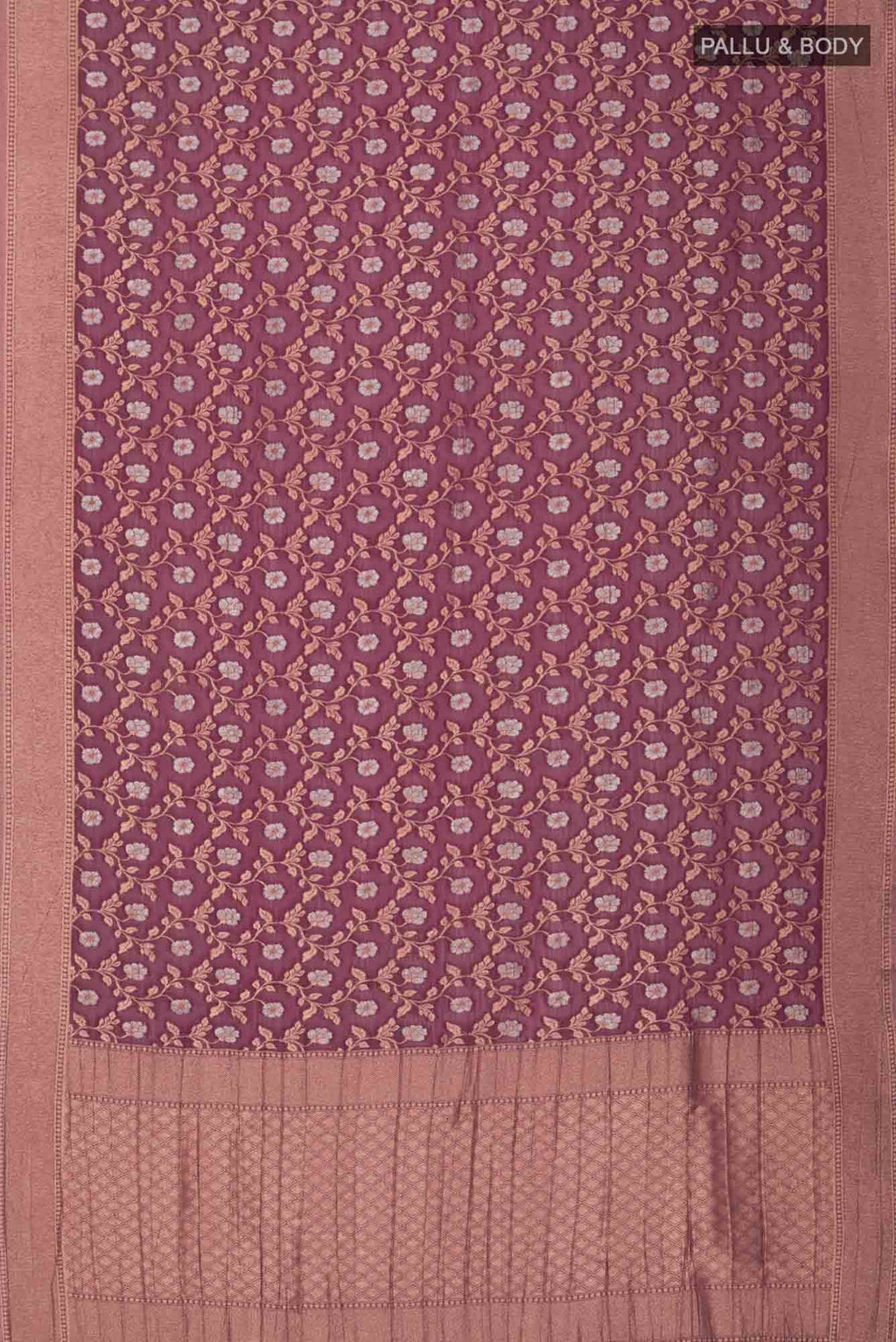 Burgundy Blended Chiffon Saree