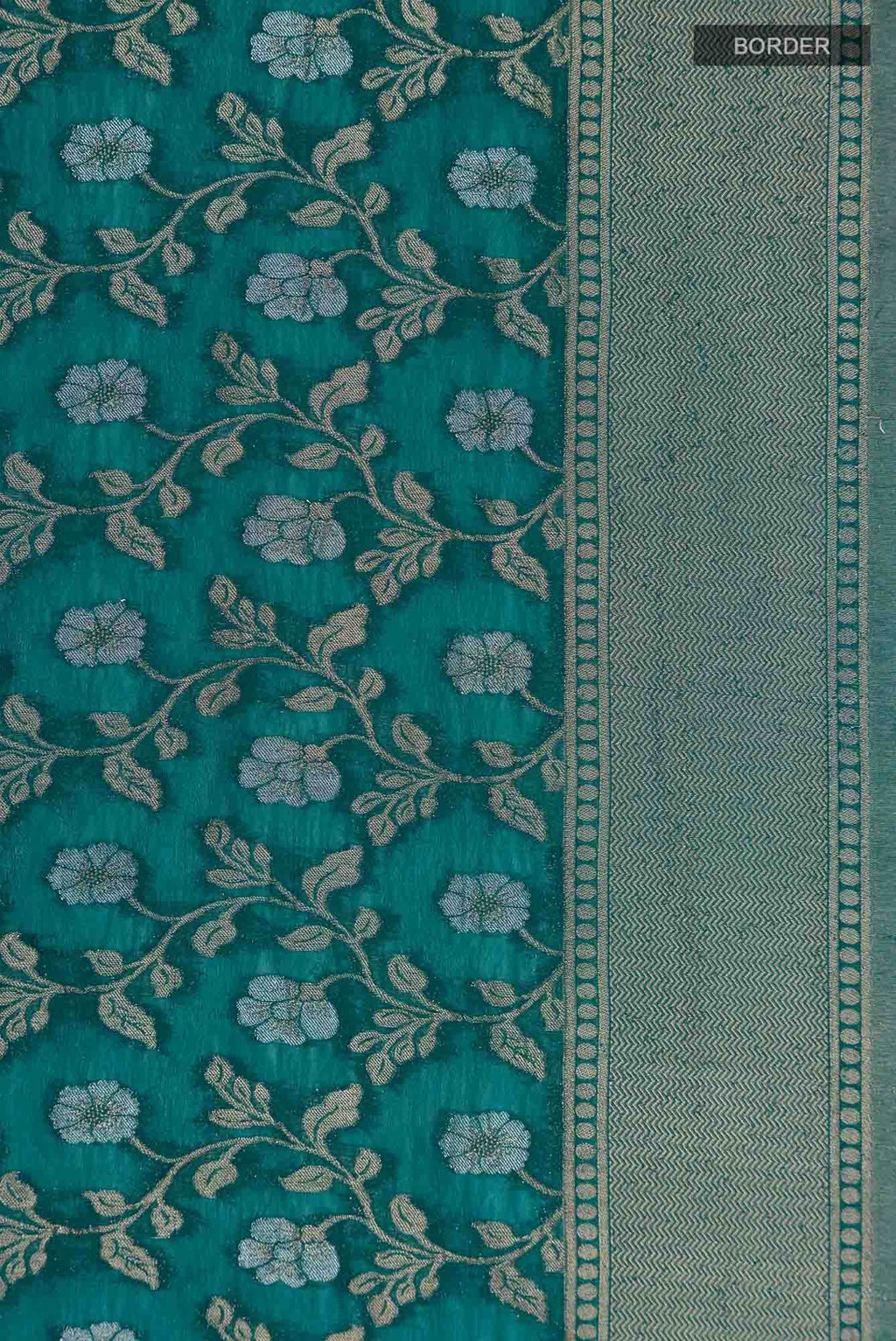 Blue Blended Chiffon Saree