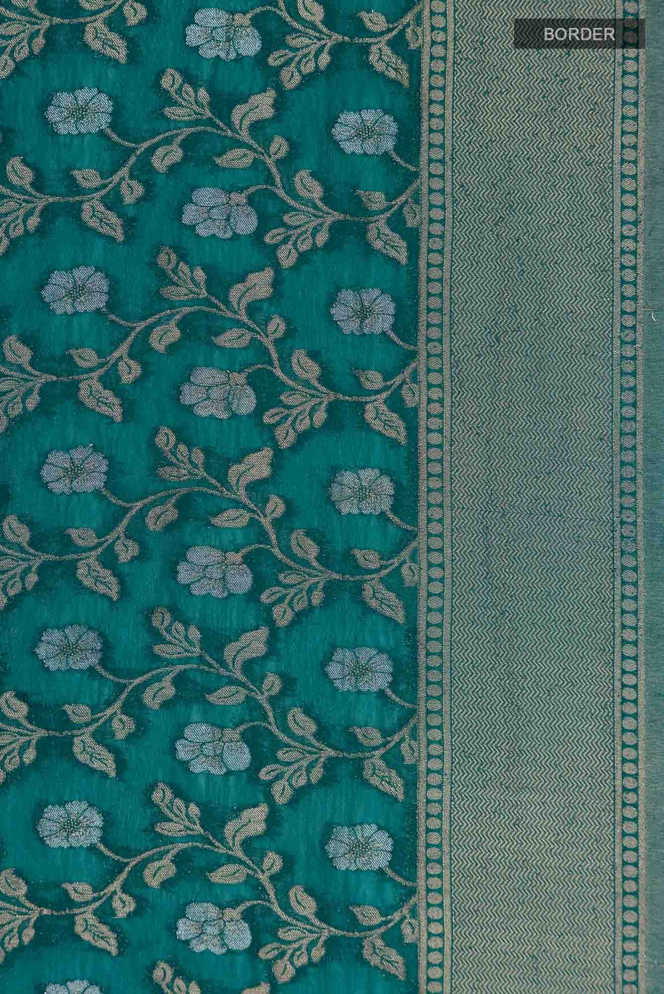 Blue Blended Chiffon Saree