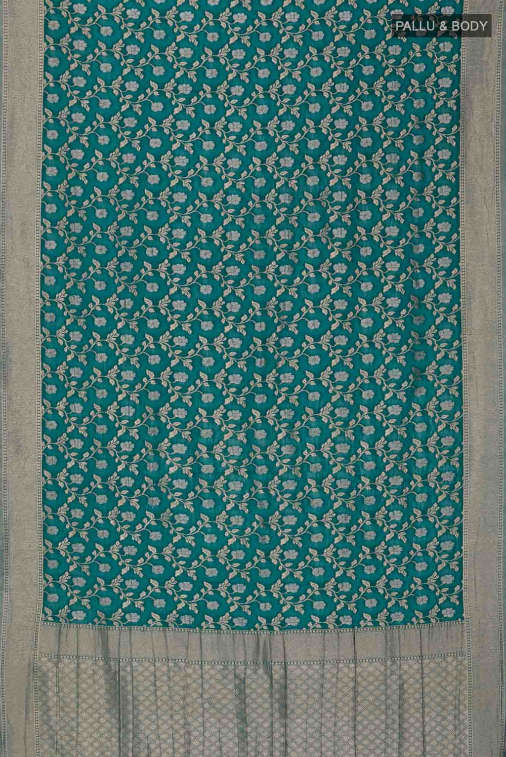 Blue Blended Chiffon Saree