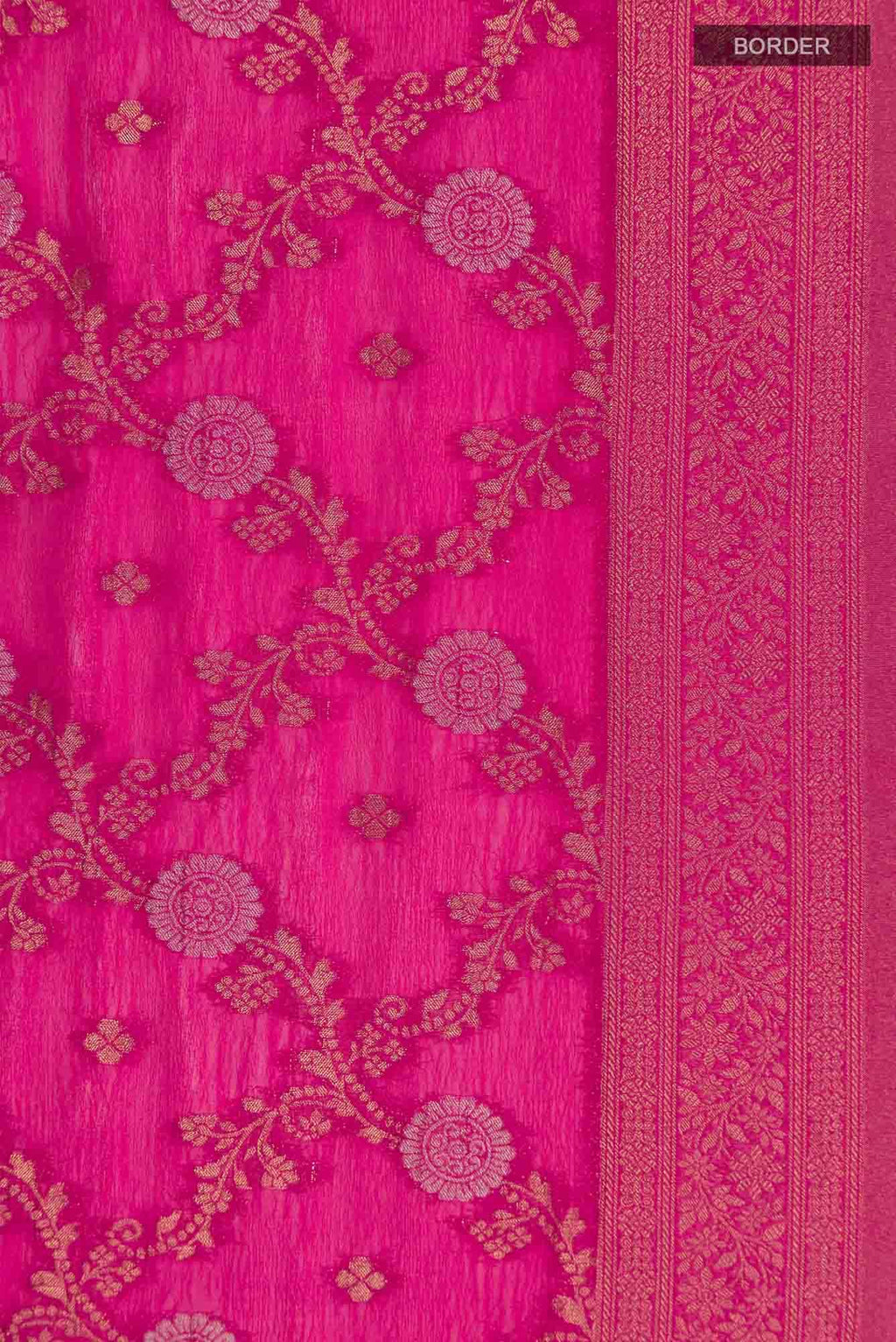Pink Blended Chiffon Saree