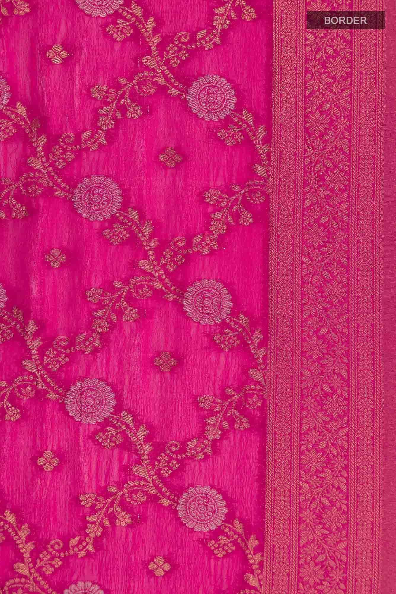 Pink Blended Chiffon Saree