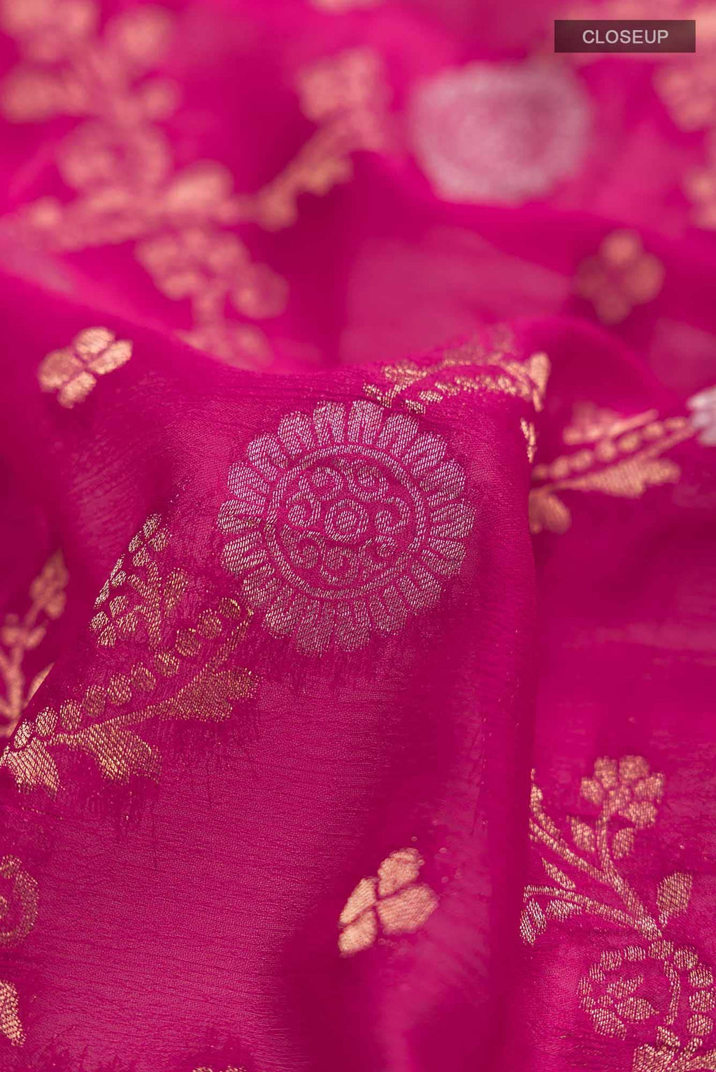 Pink Blended Chiffon Saree