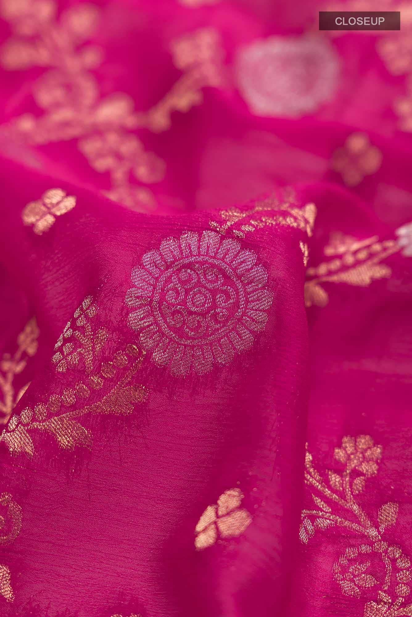 Pink Blended Chiffon Saree