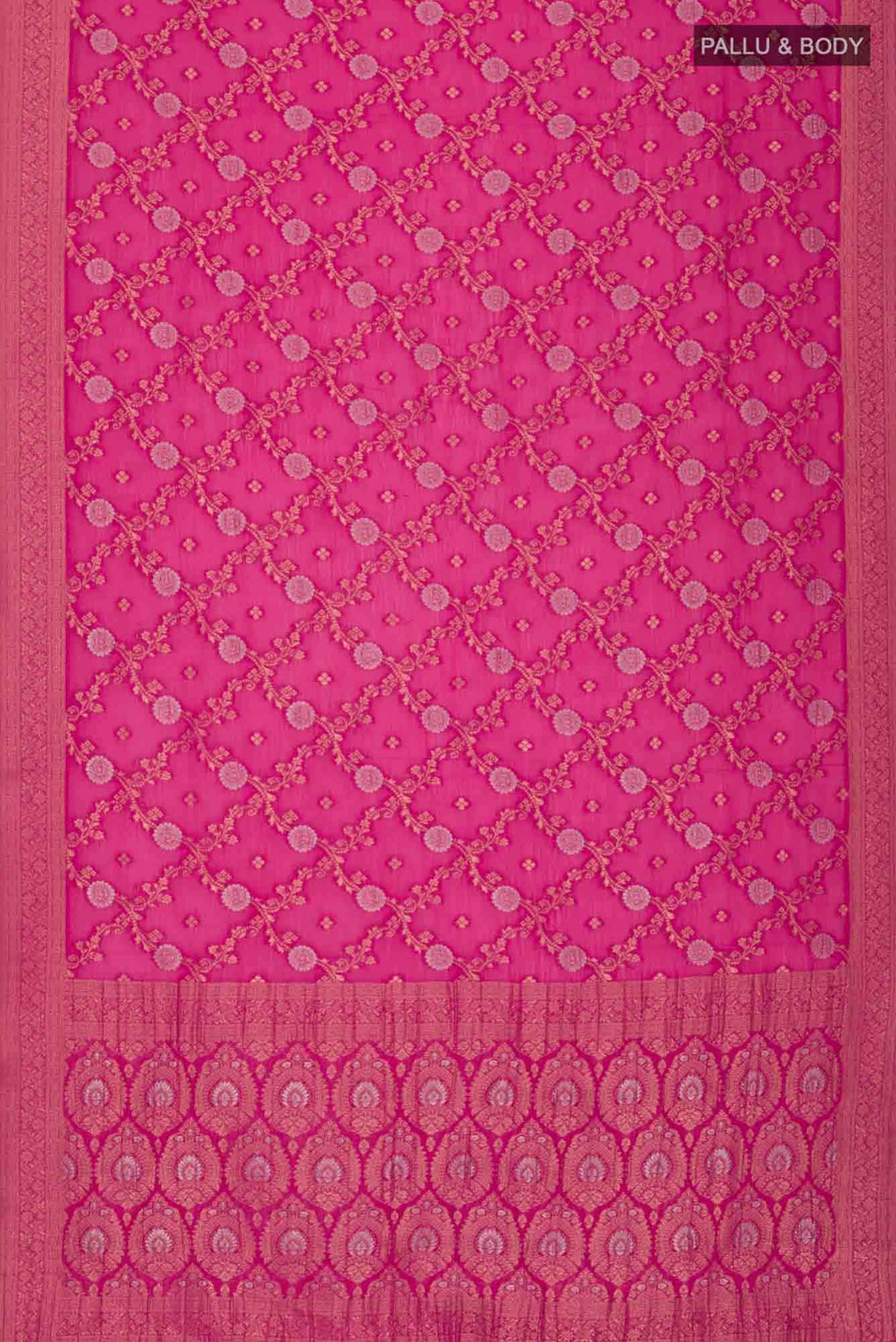 Pink Blended Chiffon Saree
