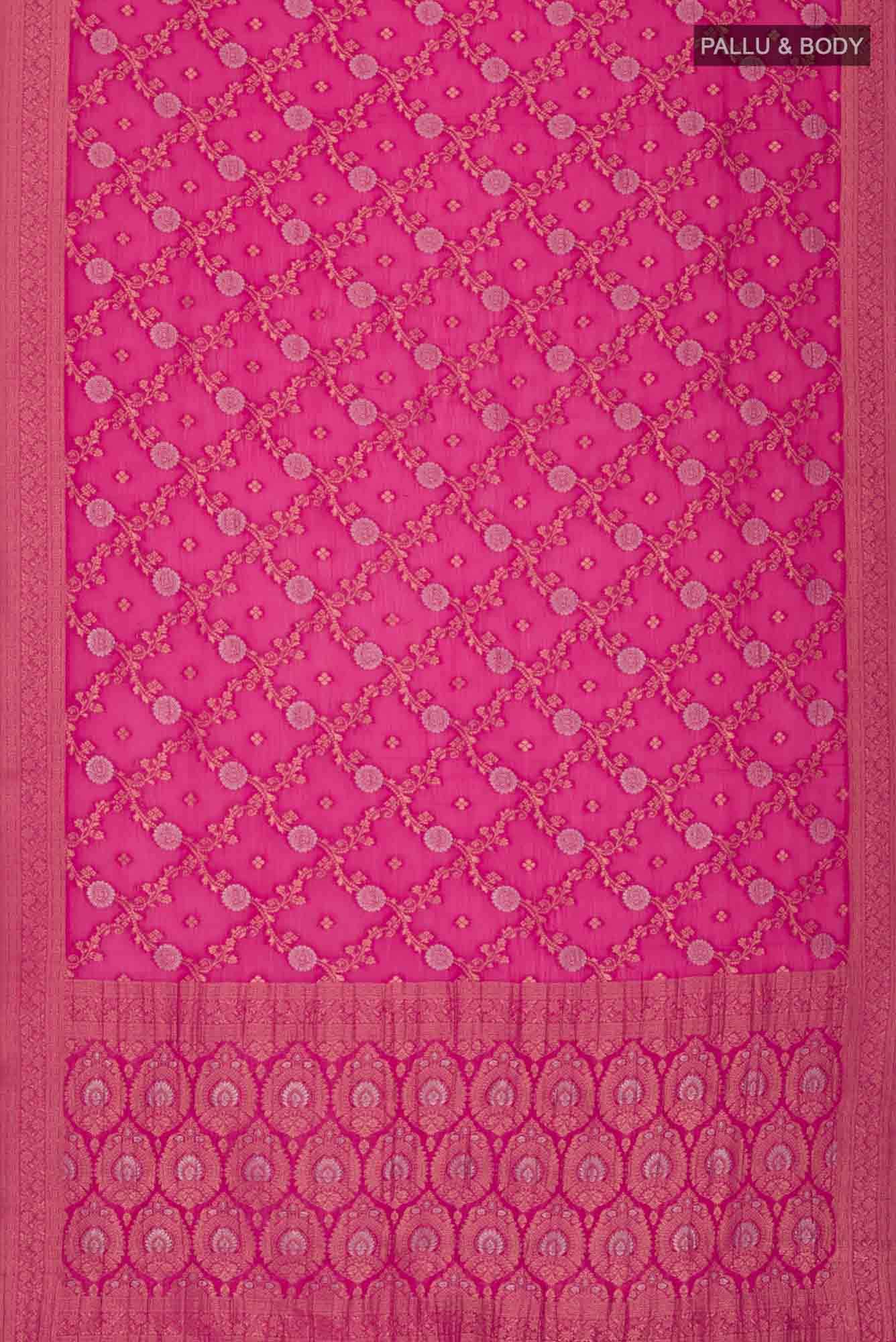 Pink Blended Chiffon Saree