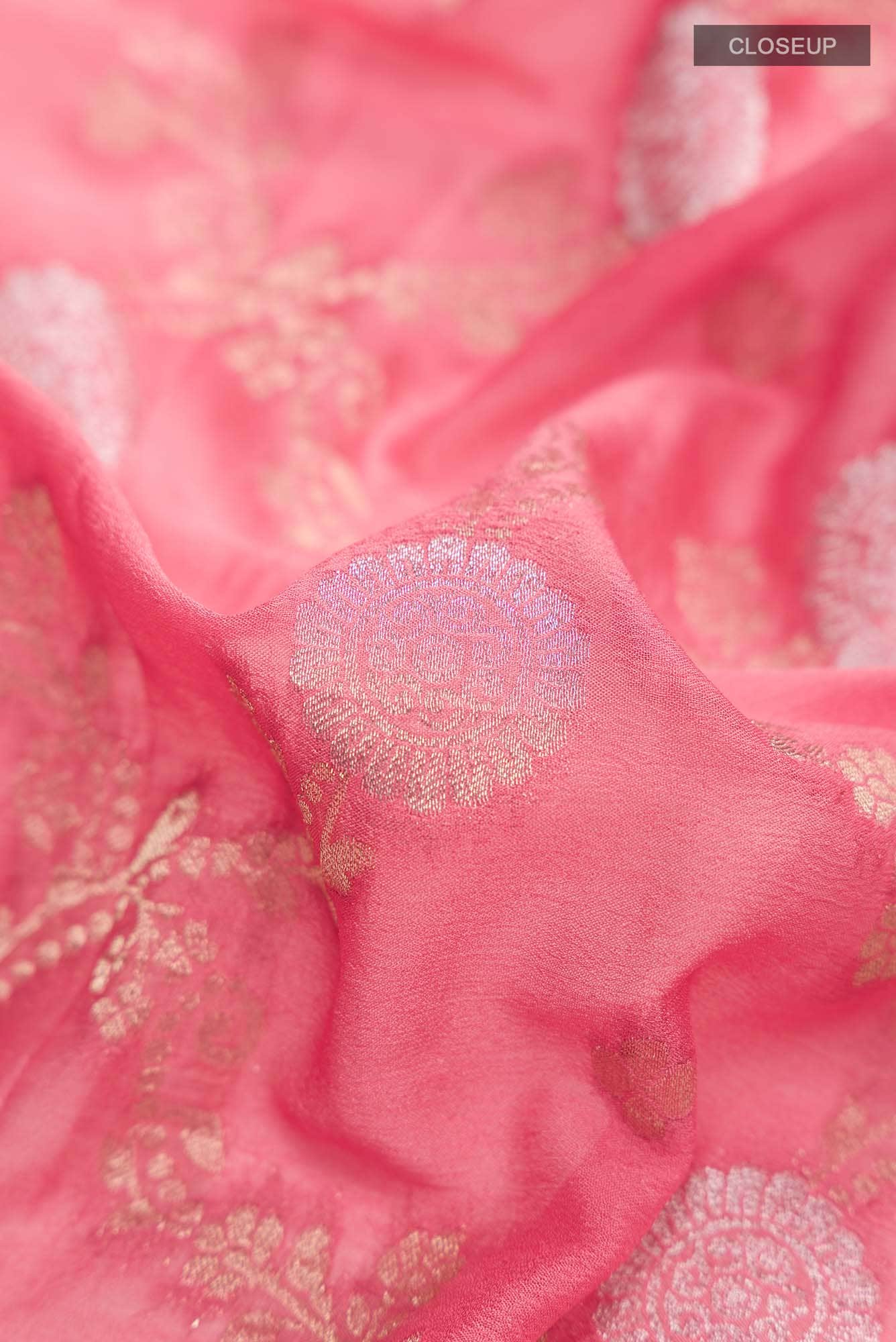 Coral Blended Crepe Saree