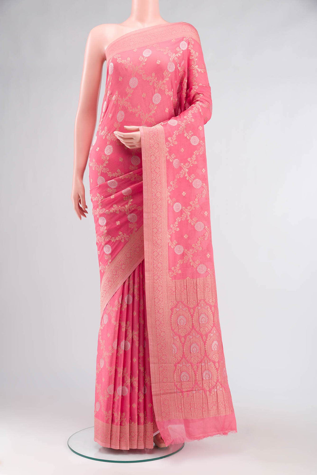 Coral Blended Crepe Saree