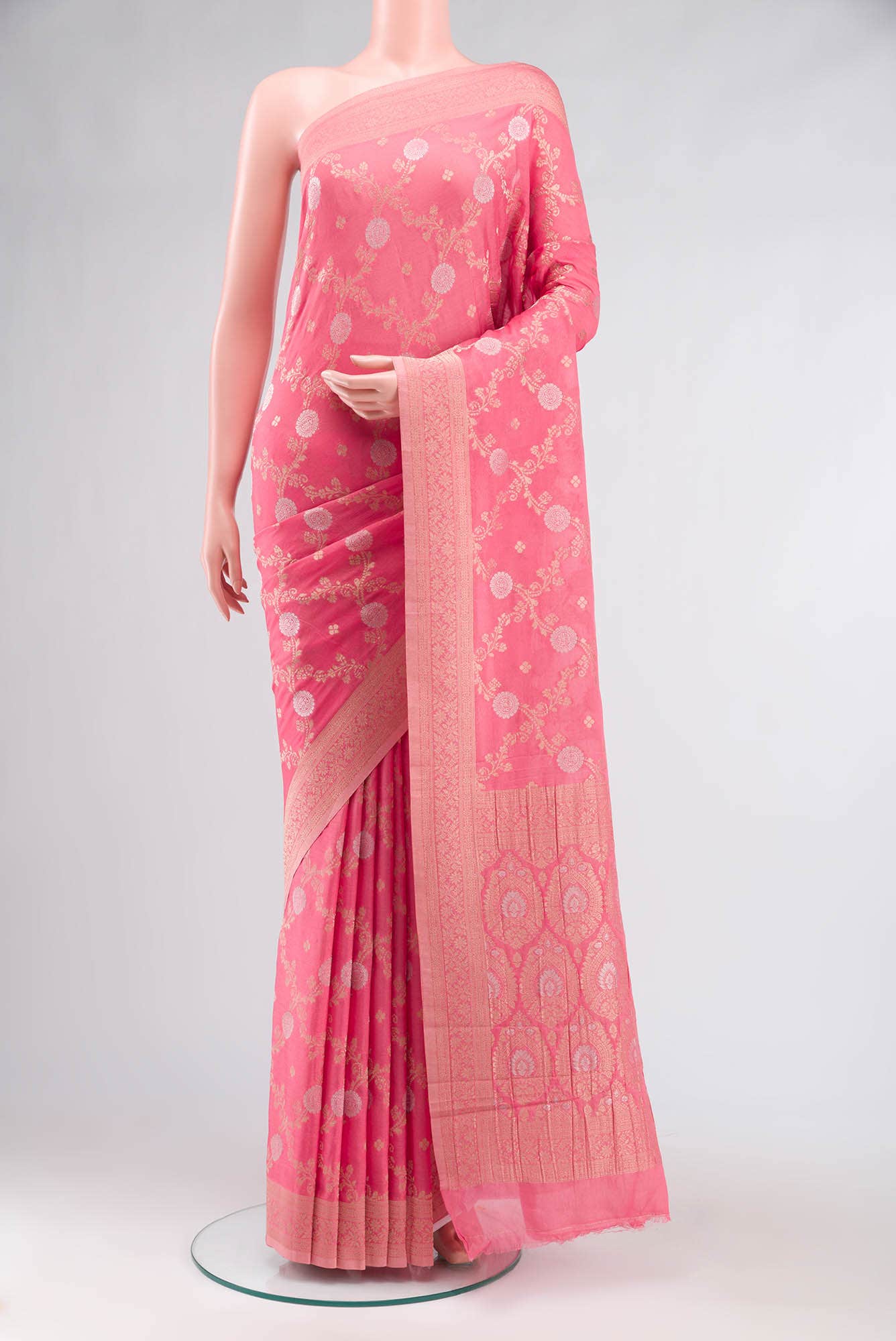 Coral Blended Crepe Saree