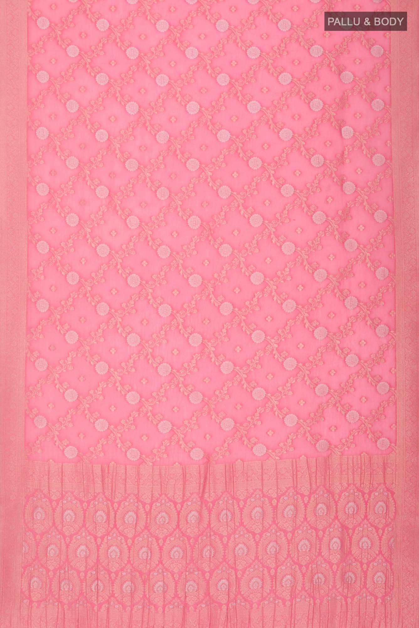 Coral Blended Crepe Saree