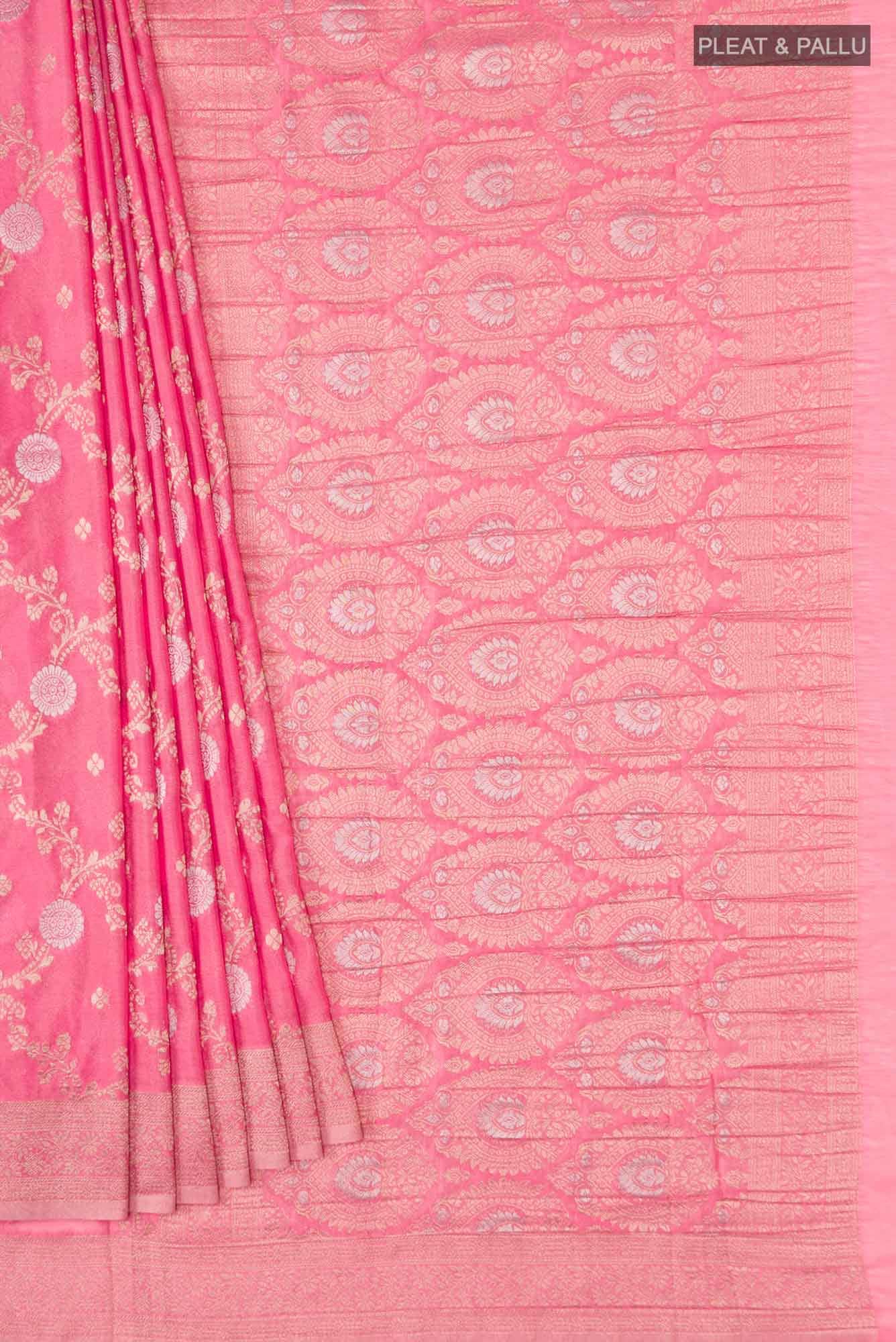 Coral Blended Crepe Saree