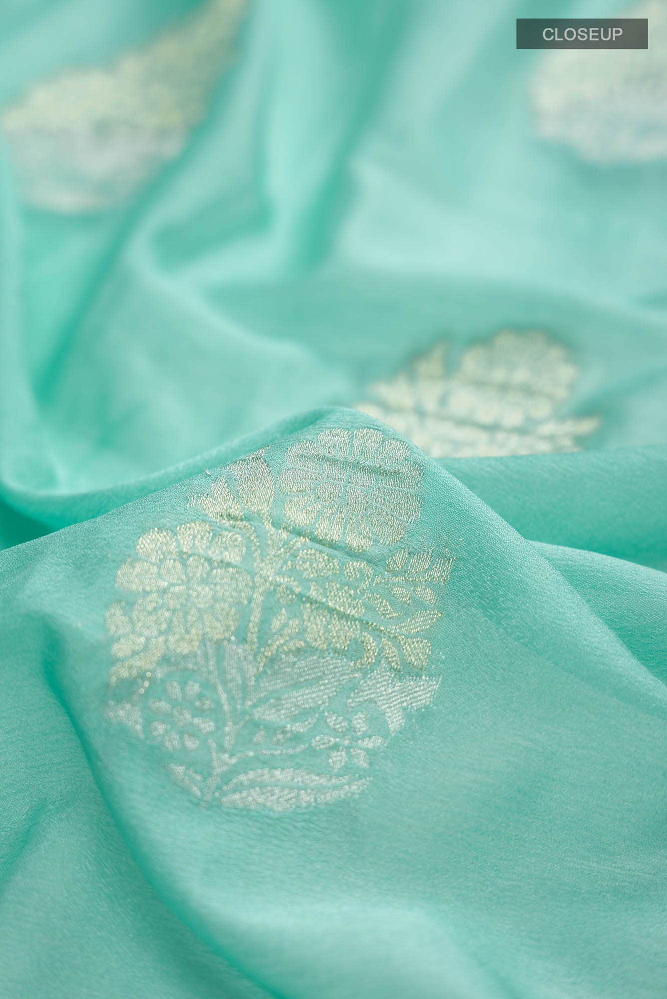 Green Blended Georgette Saree