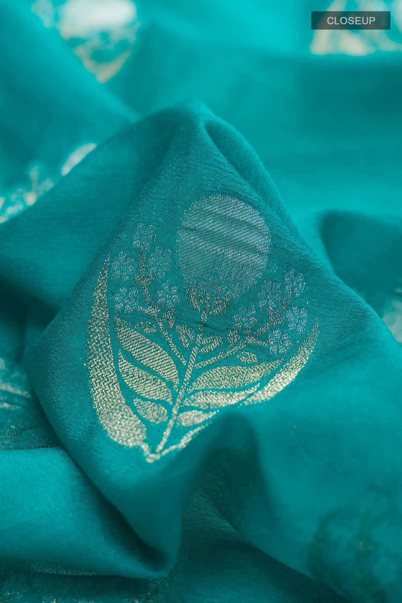 Green Blended Chiffon Saree