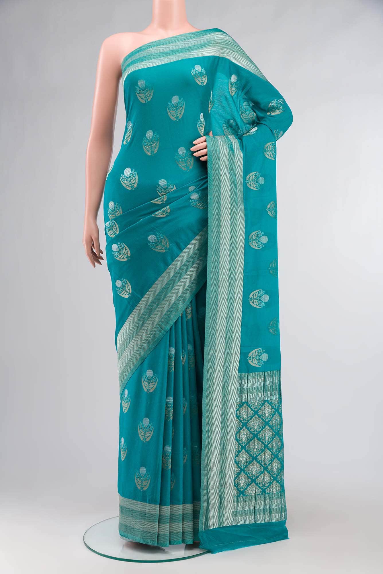 Green Blended Chiffon Saree
