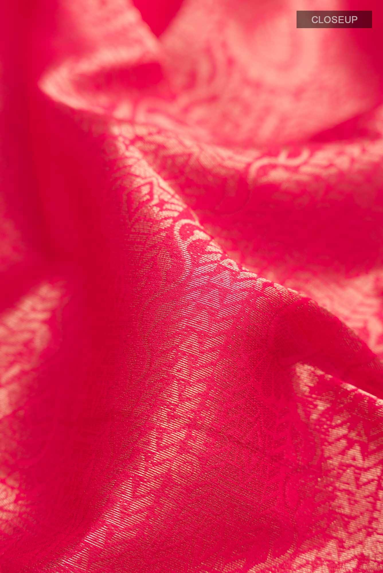 Red Blended Chiffon Saree