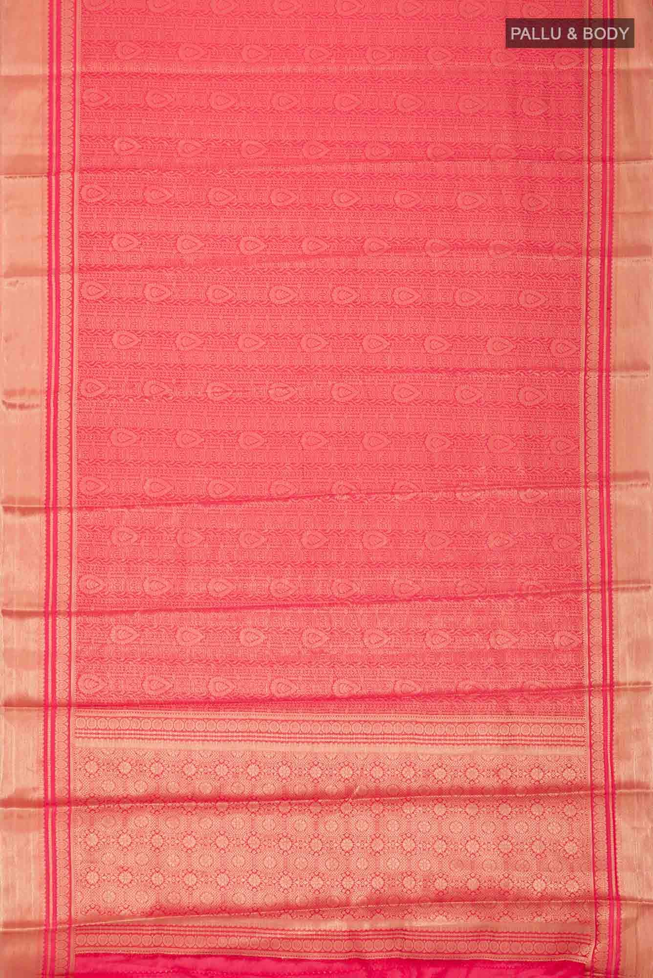 Red Blended Chiffon Saree