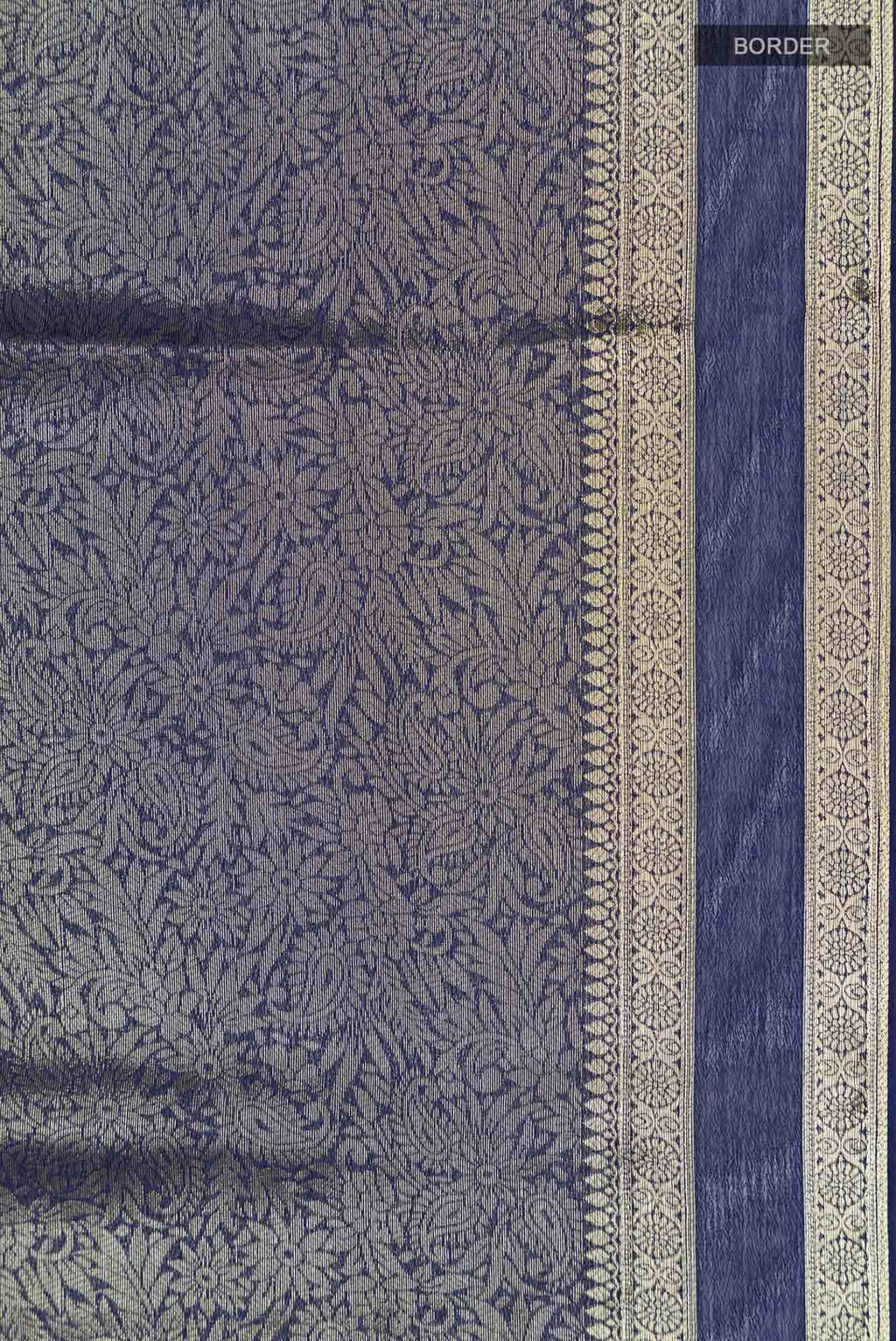 Navy Blue Blended Chiffon Saree