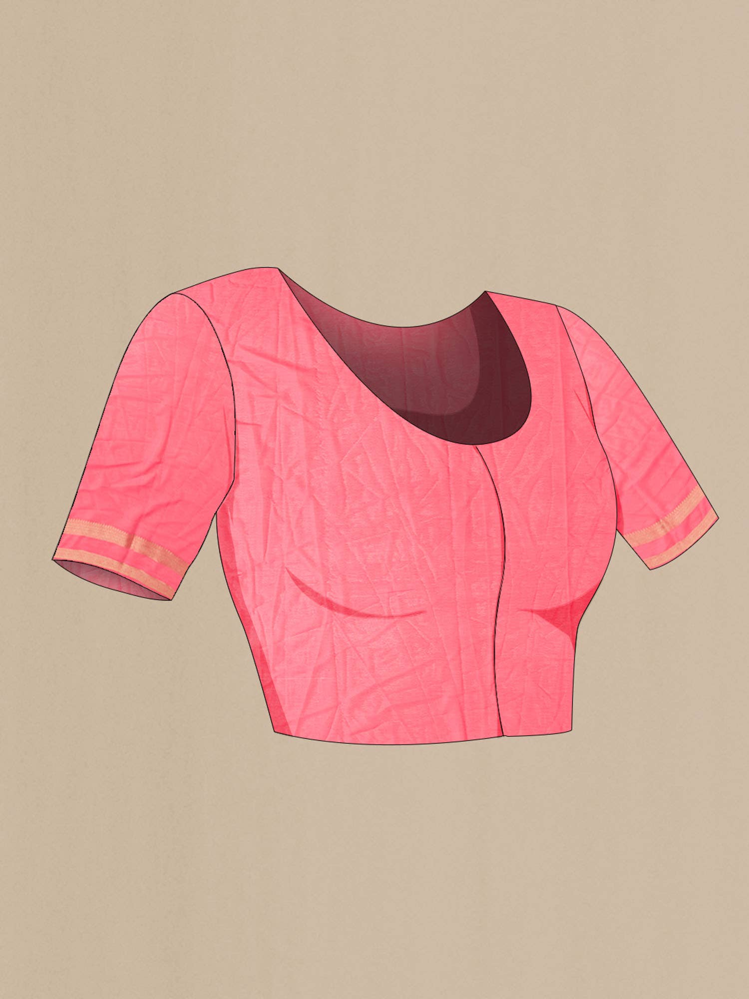 Coral Blended Chiffon Saree