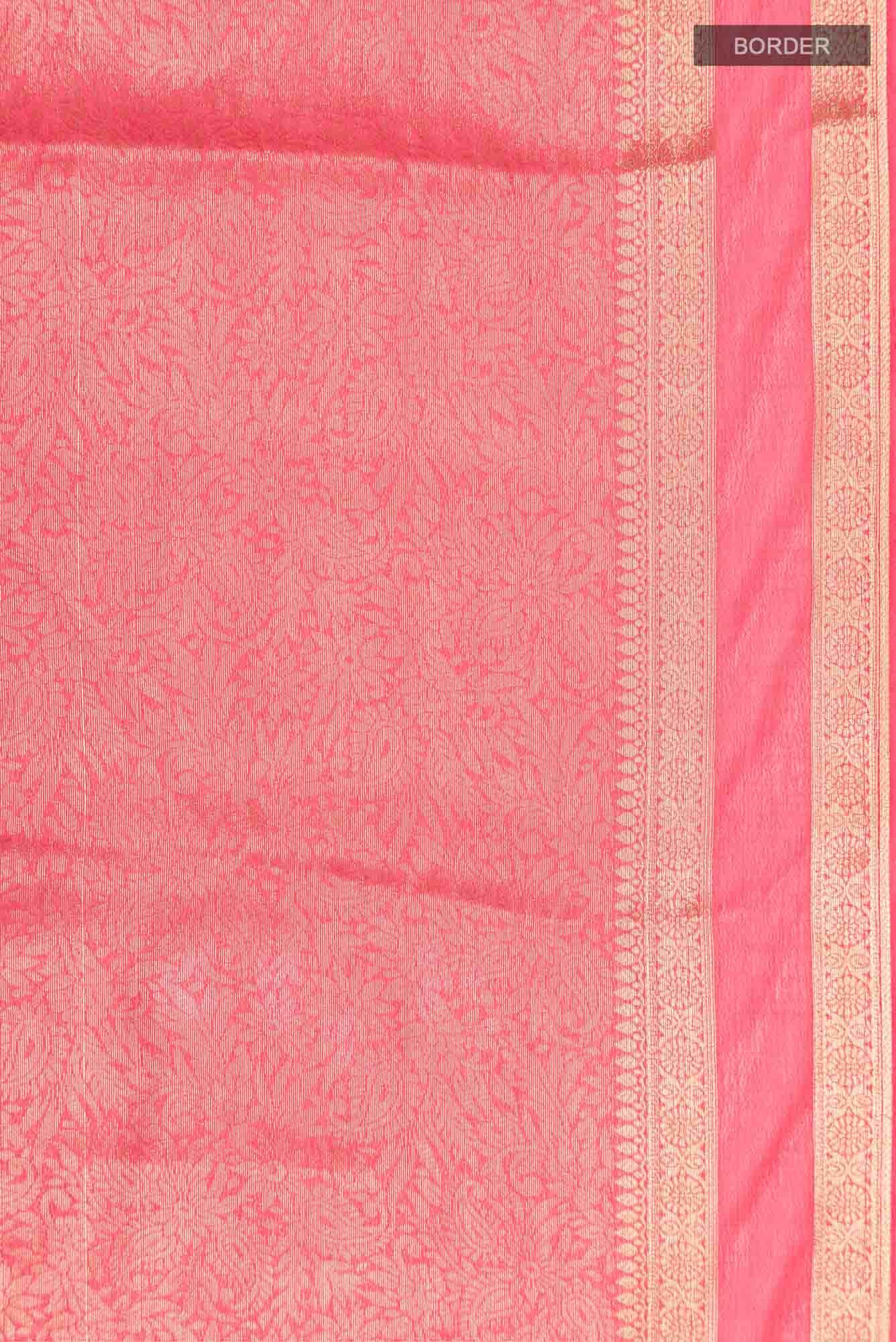 Coral Blended Chiffon Saree