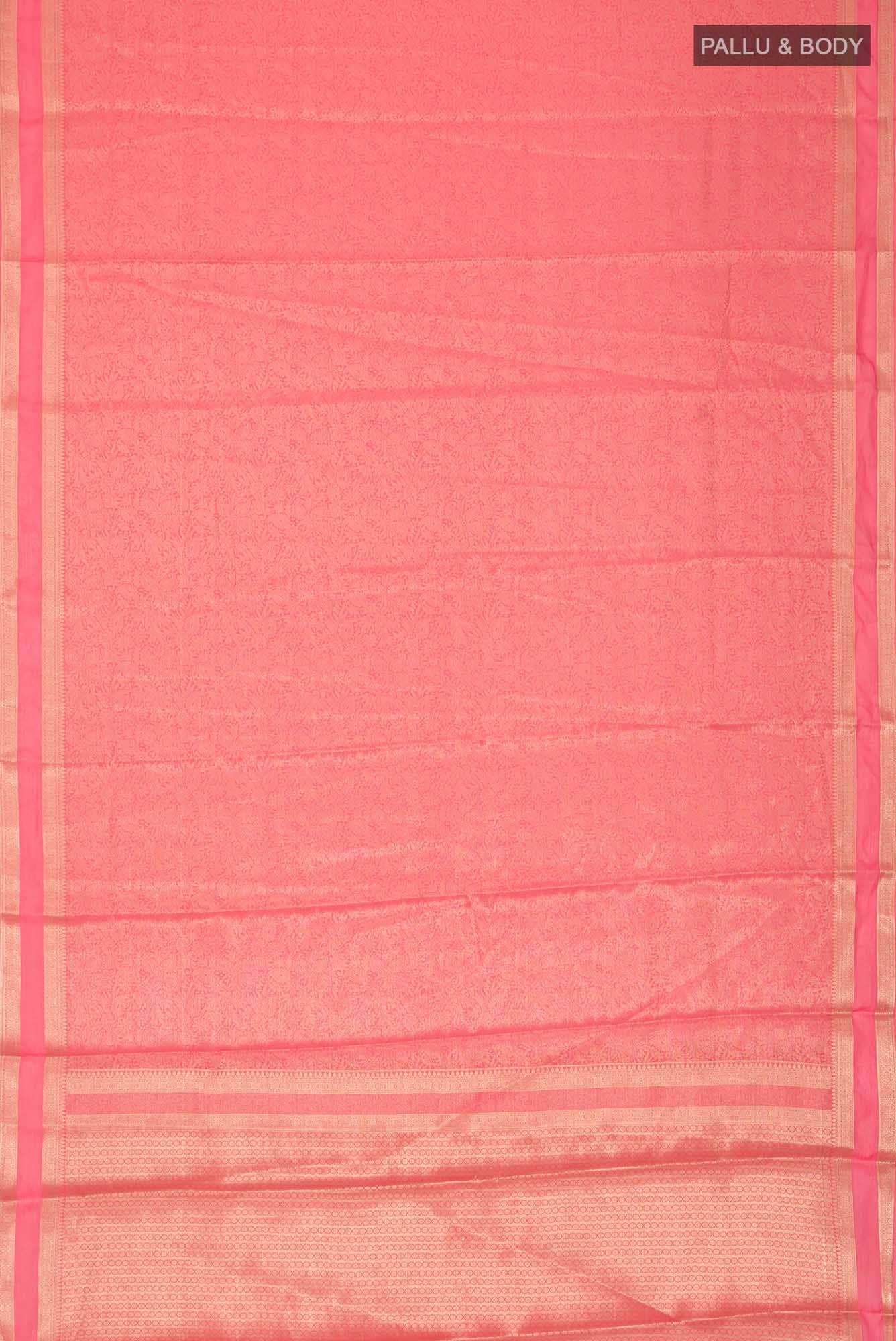 Coral Blended Chiffon Saree