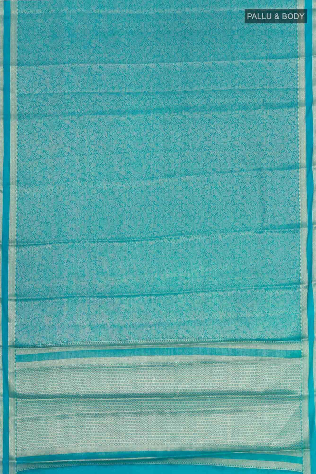 Turquoise Blended Chiffon Saree