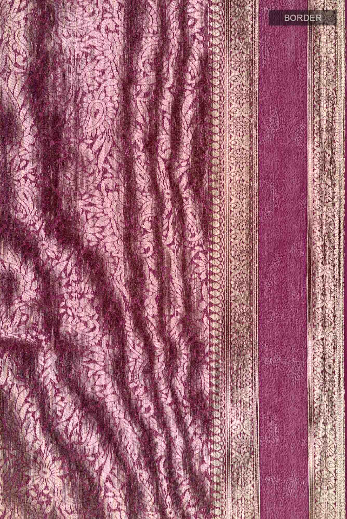 Burgundy Blended Chiffon Saree